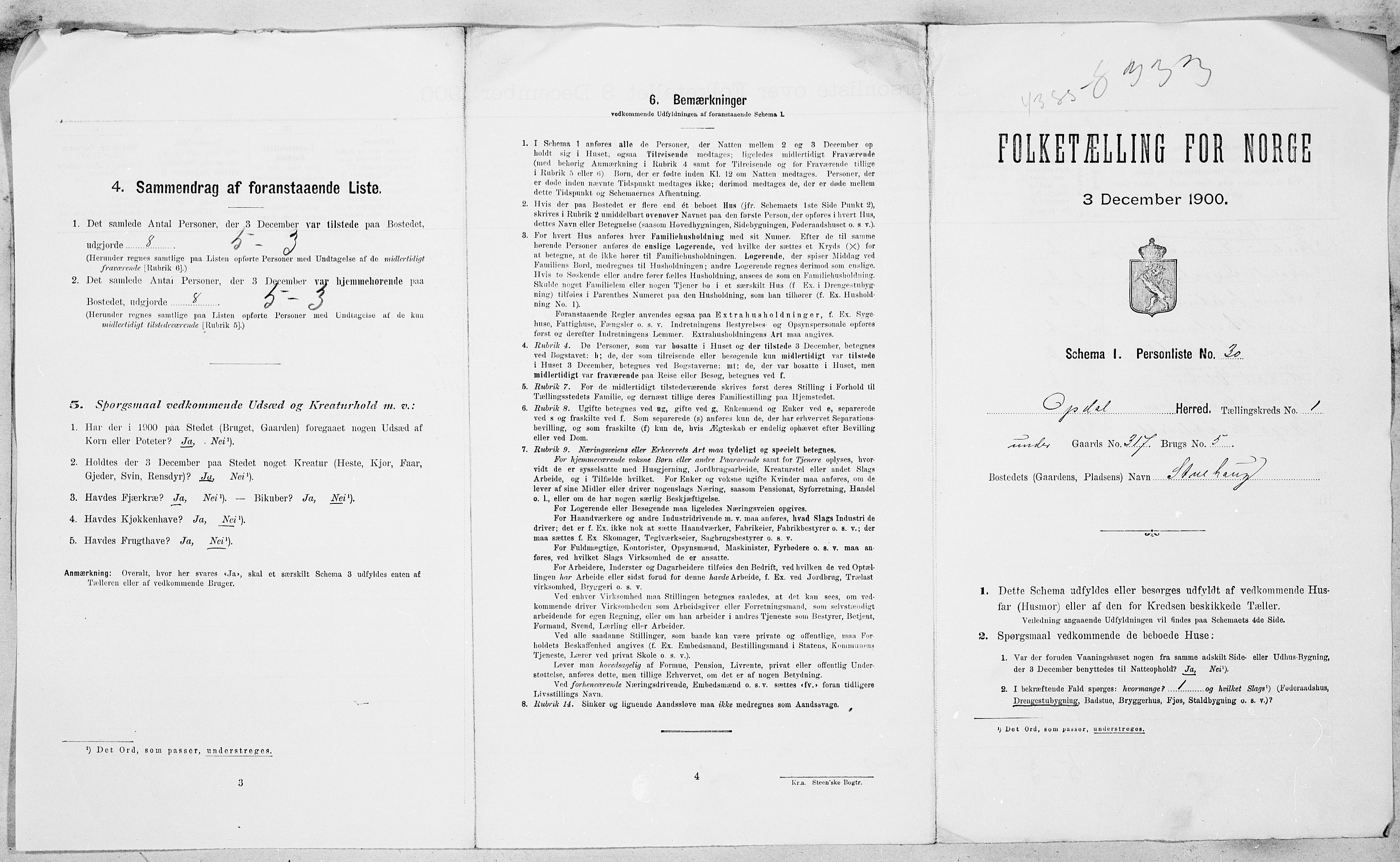 SAT, Folketelling 1900 for 1634 Oppdal herred, 1900, s. 36