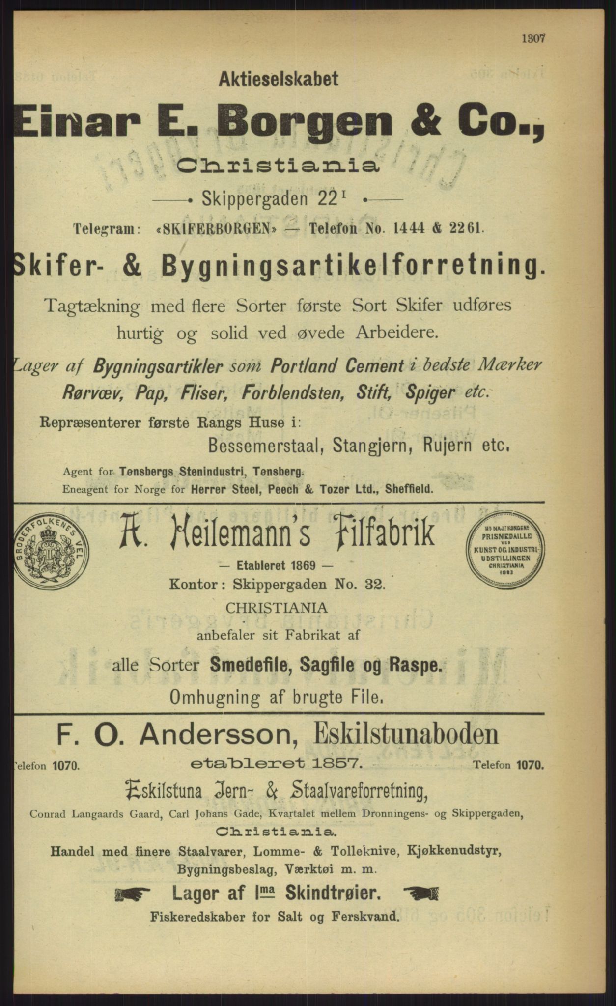 Kristiania/Oslo adressebok, PUBL/-, 1903, s. 1307