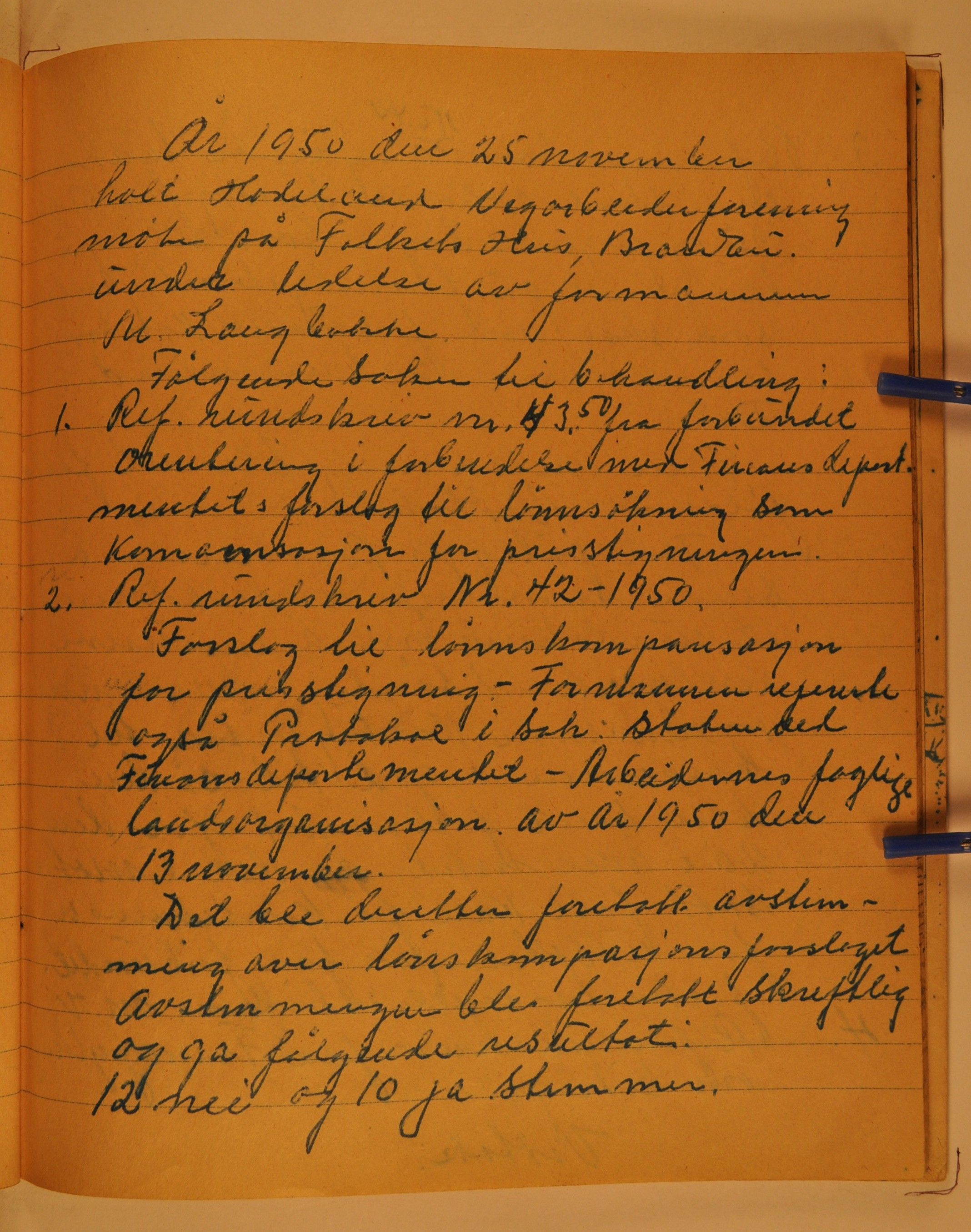 Hadeland Veiarbeiderforening, OARM/H-A-00304/A/Aa/L0001/0002: Forhandlingsprotokoller / Forhandlingsbok for Hadelands Veivokterforening, 1945-1953