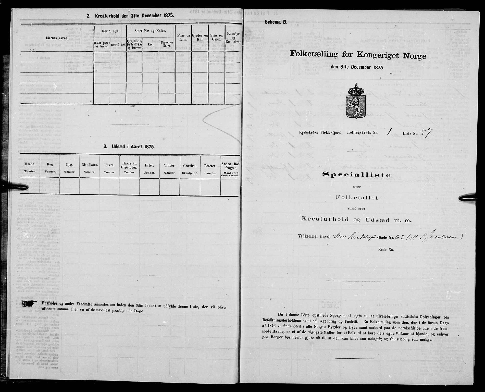 SAK, Folketelling 1875 for 1004B Flekkefjord prestegjeld, Flekkefjord kjøpstad, 1875, s. 18