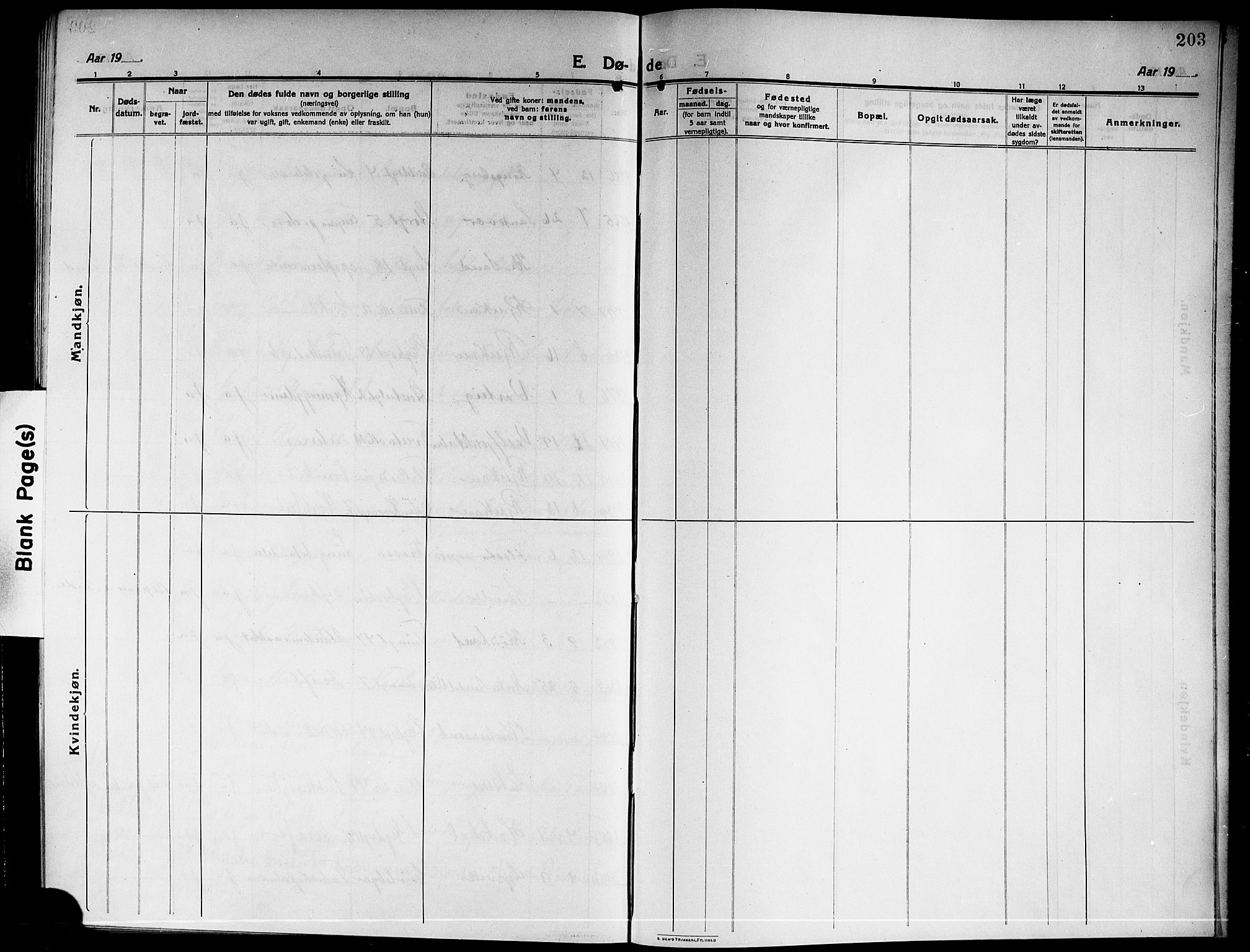 Rjukan kirkebøker, SAKO/A-294/G/Ga/L0002: Klokkerbok nr. 2, 1913-1920, s. 203