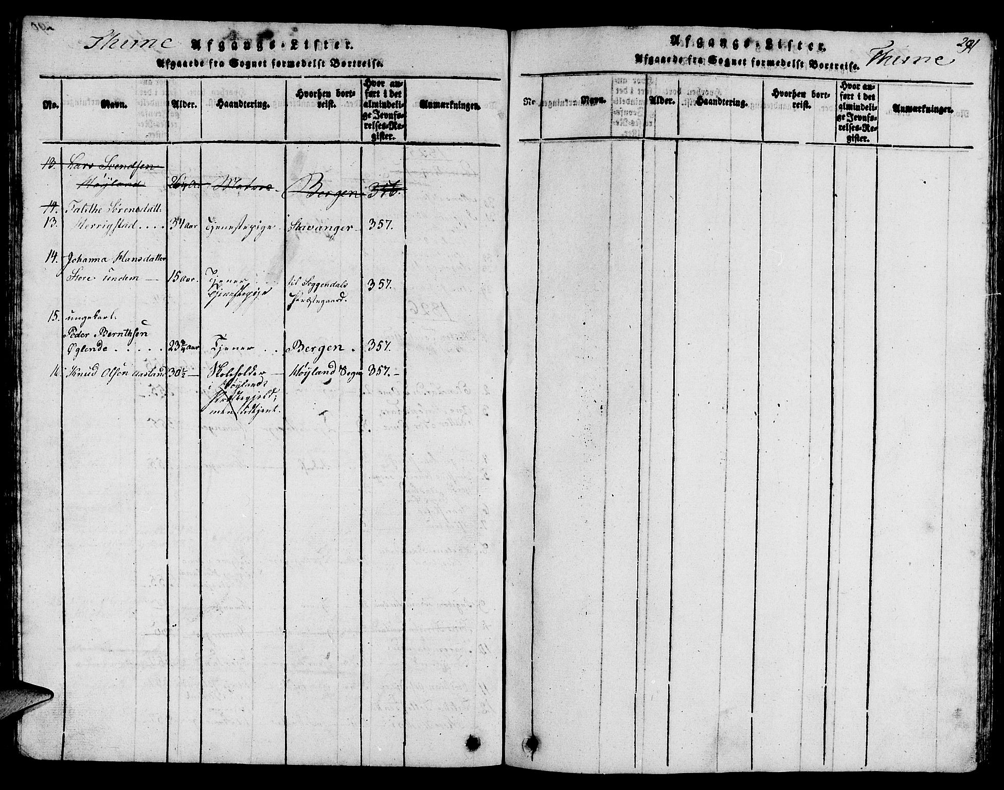 Lye sokneprestkontor, AV/SAST-A-101794/001/30BB/L0001: Klokkerbok nr. B 1 /1, 1816-1826, s. 291