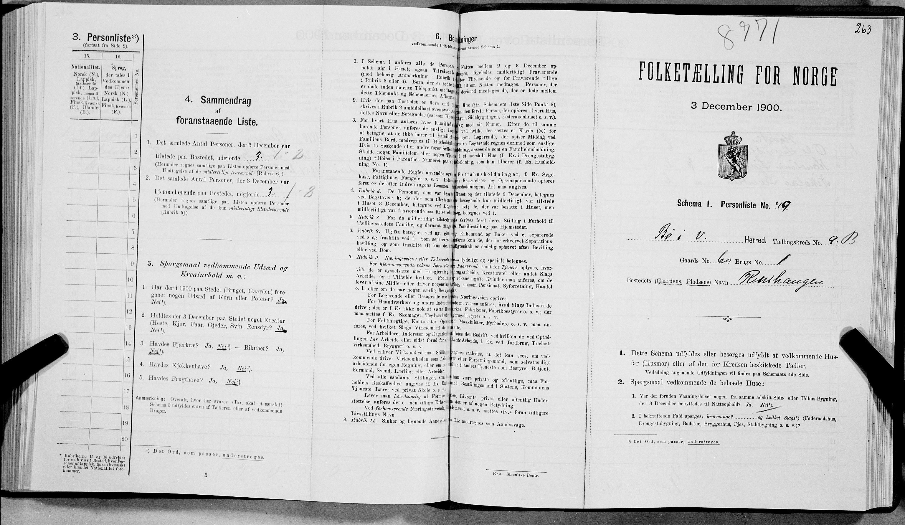 SAT, Folketelling 1900 for 1867 Bø herred, 1900, s. 1165