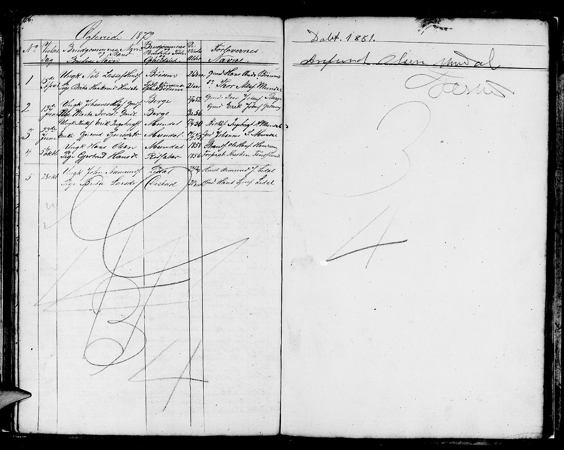Balestrand sokneprestembete, SAB/A-79601/H/Hab/Habb/L0001: Klokkerbok nr. B 1, 1853-1879, s. 66