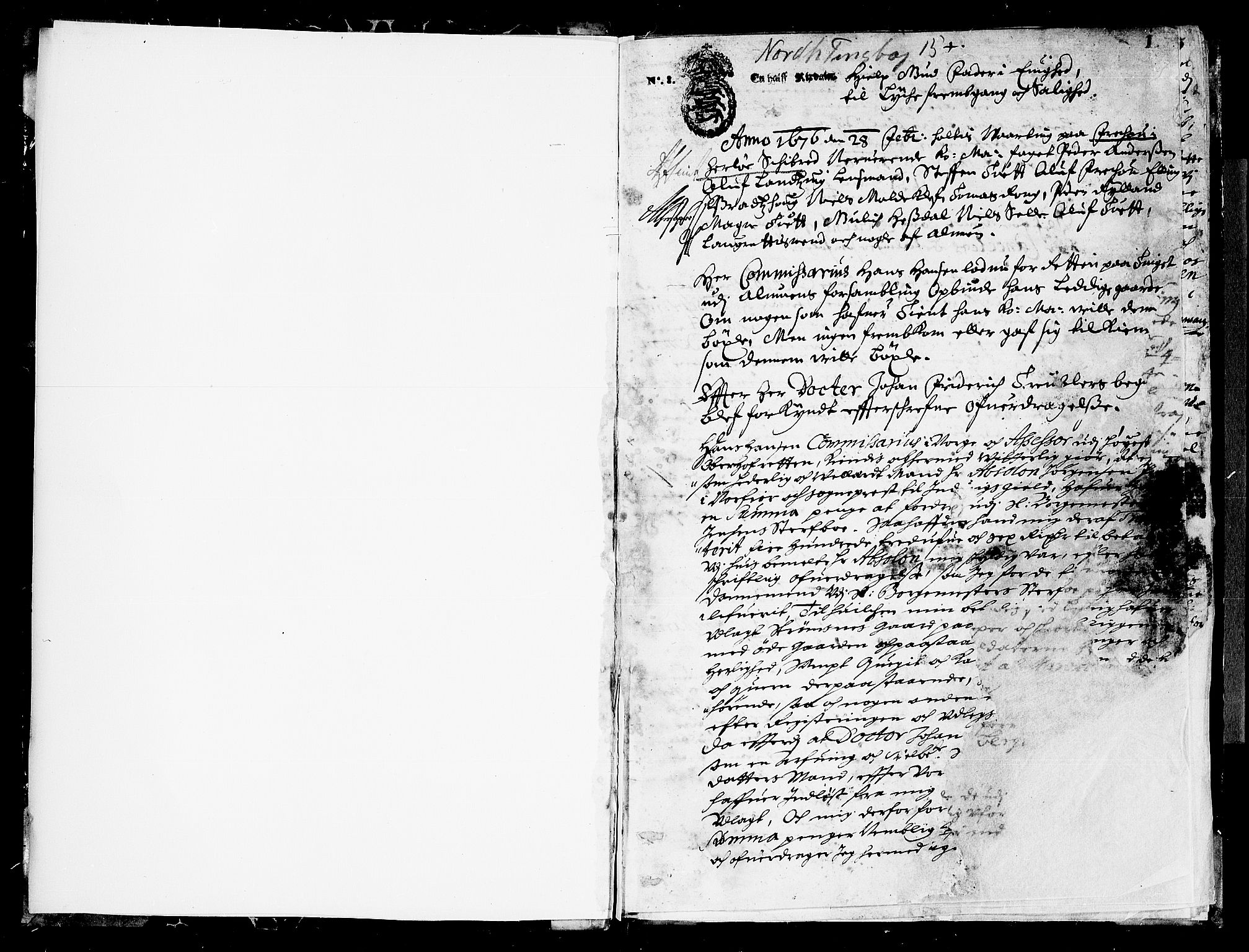 Nordhordland sorenskrivar, SAB/A-2901/1/F/Fa/L0015: Tingbok (justisprotokoll), 1676, s. 0b-1a