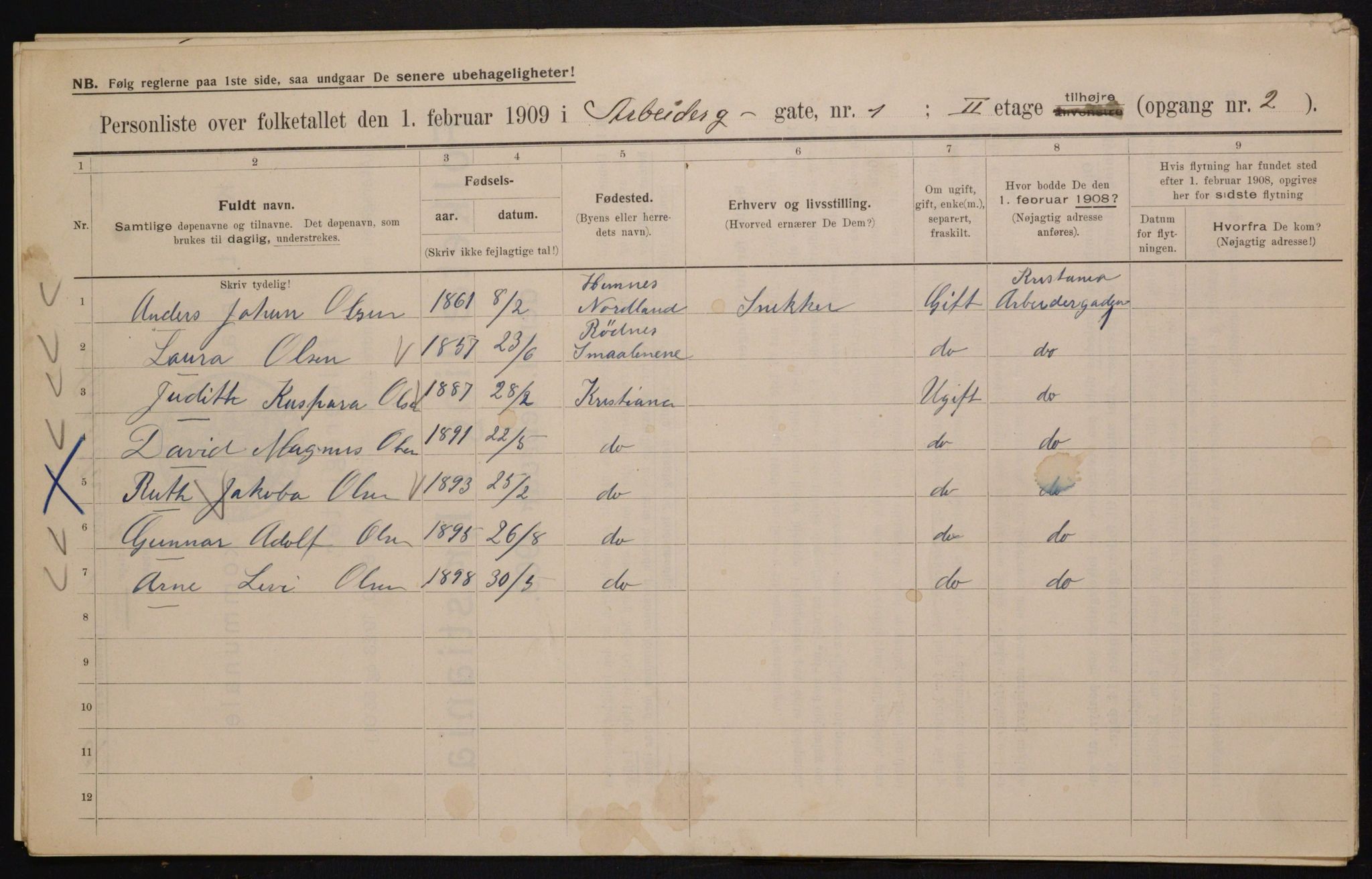 OBA, Kommunal folketelling 1.2.1909 for Kristiania kjøpstad, 1909, s. 1427