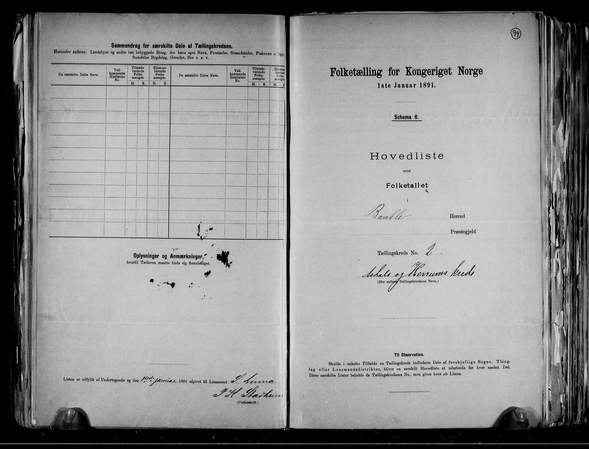 RA, Folketelling 1891 for 0814 Bamble herred, 1891, s. 10