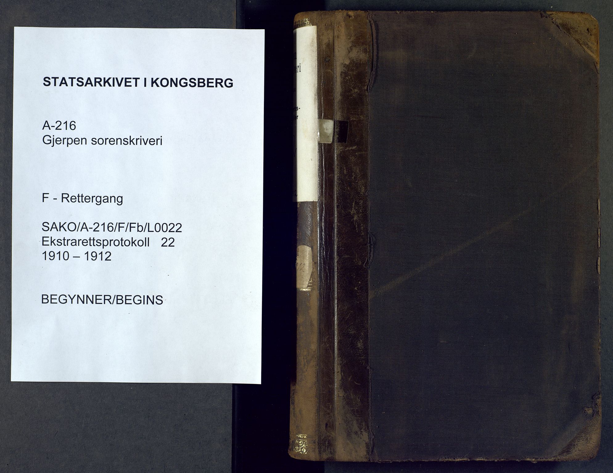 Gjerpen sorenskriveri, SAKO/A-216/F/Fb/L0022: Ekstrarettsprotokoll, 1910-1912