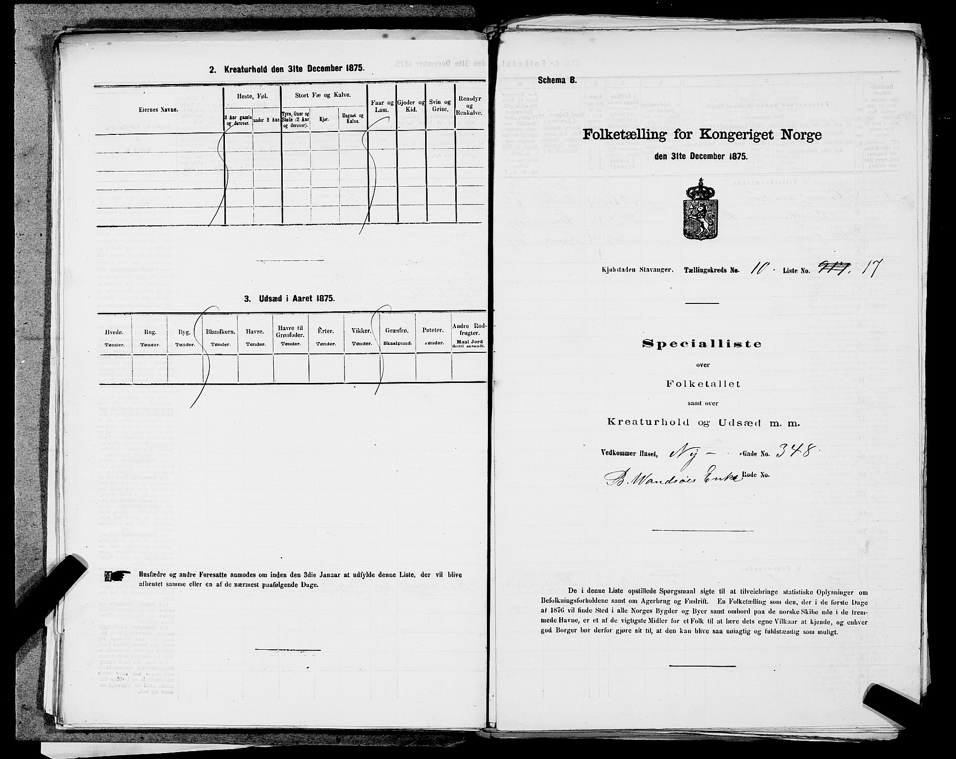 SAST, Folketelling 1875 for 1103 Stavanger kjøpstad, 1875, s. 1850