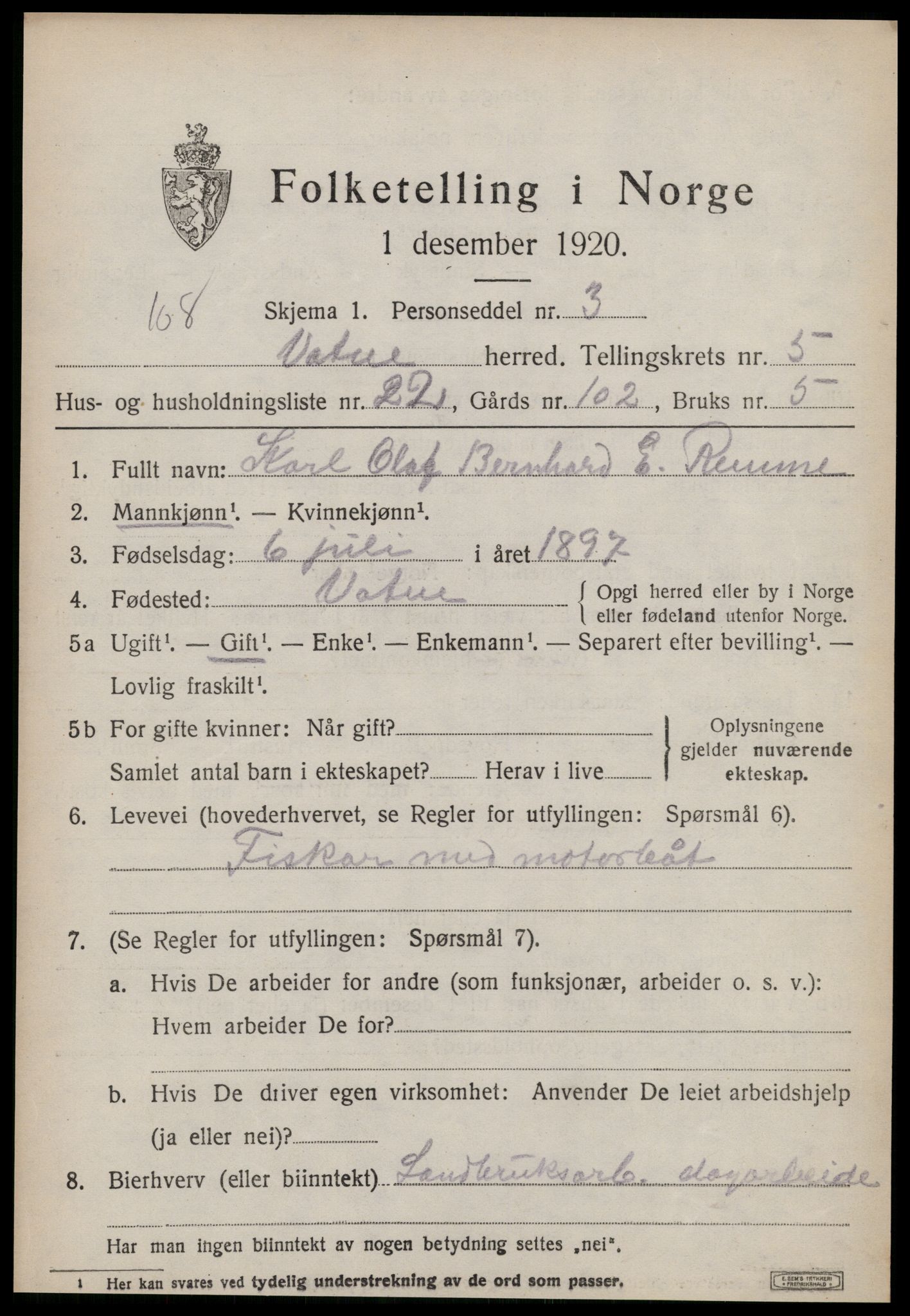 SAT, Folketelling 1920 for 1530 Vatne herred, 1920, s. 2472