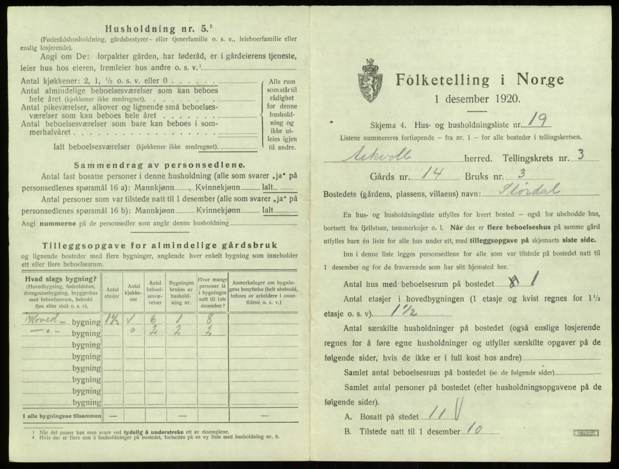 SAB, Folketelling 1920 for 1428 Askvoll herred, 1920, s. 233