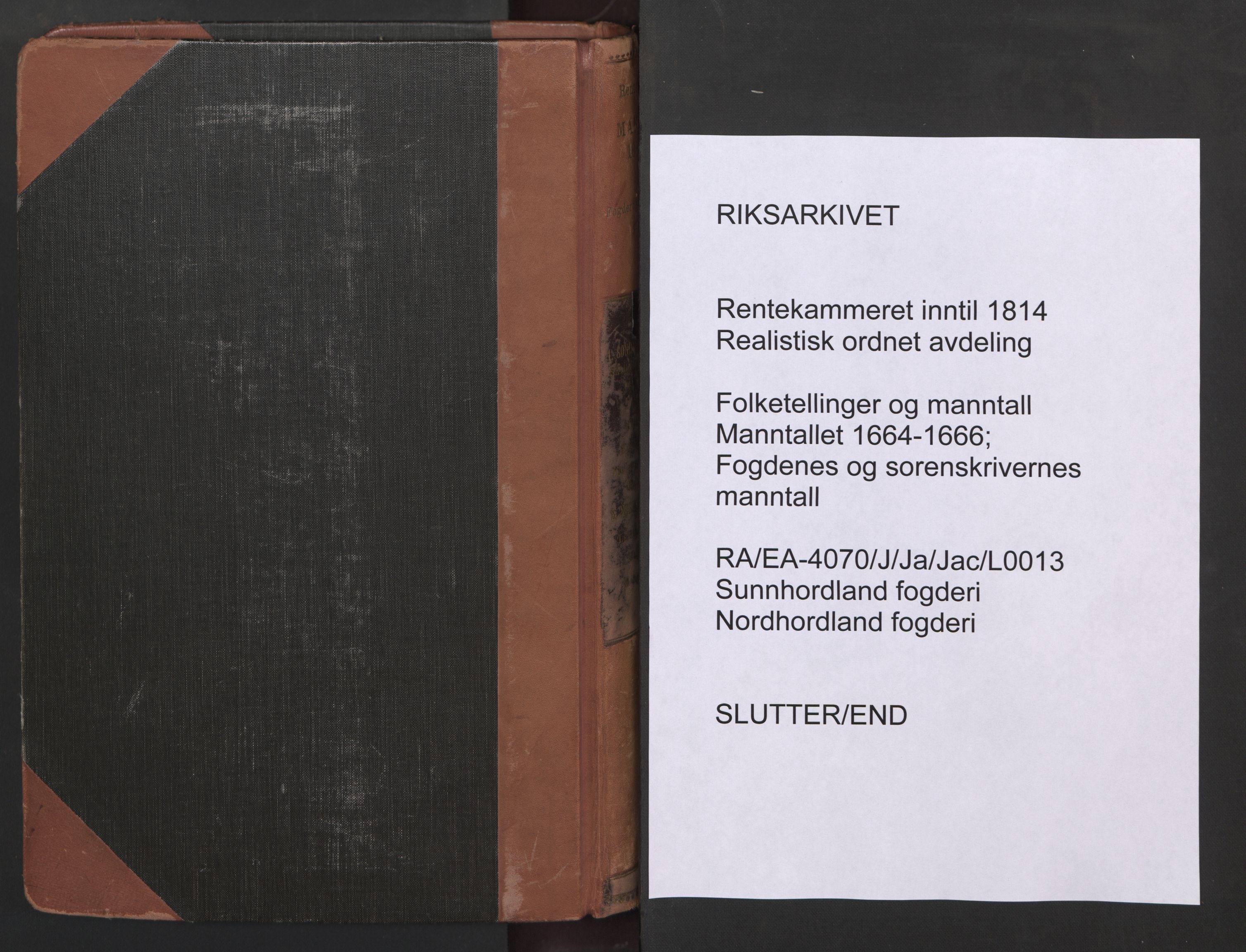 RA, Fogdenes og sorenskrivernes manntall 1664-1666, nr. 13: Nordhordland fogderi og Sunnhordland fogderi, 1665