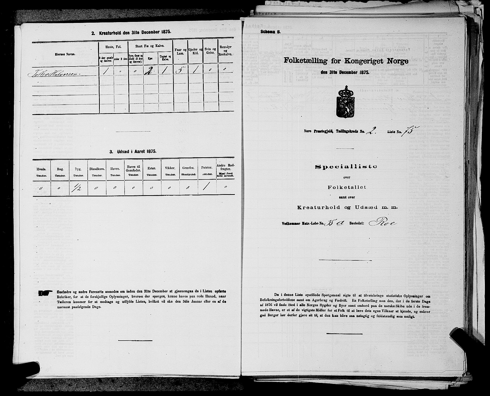 SAKO, Folketelling 1875 for 0633P Nore prestegjeld, 1875, s. 177