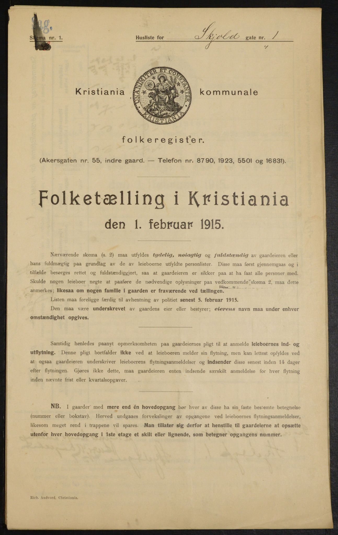 OBA, Kommunal folketelling 1.2.1915 for Kristiania, 1915, s. 96035