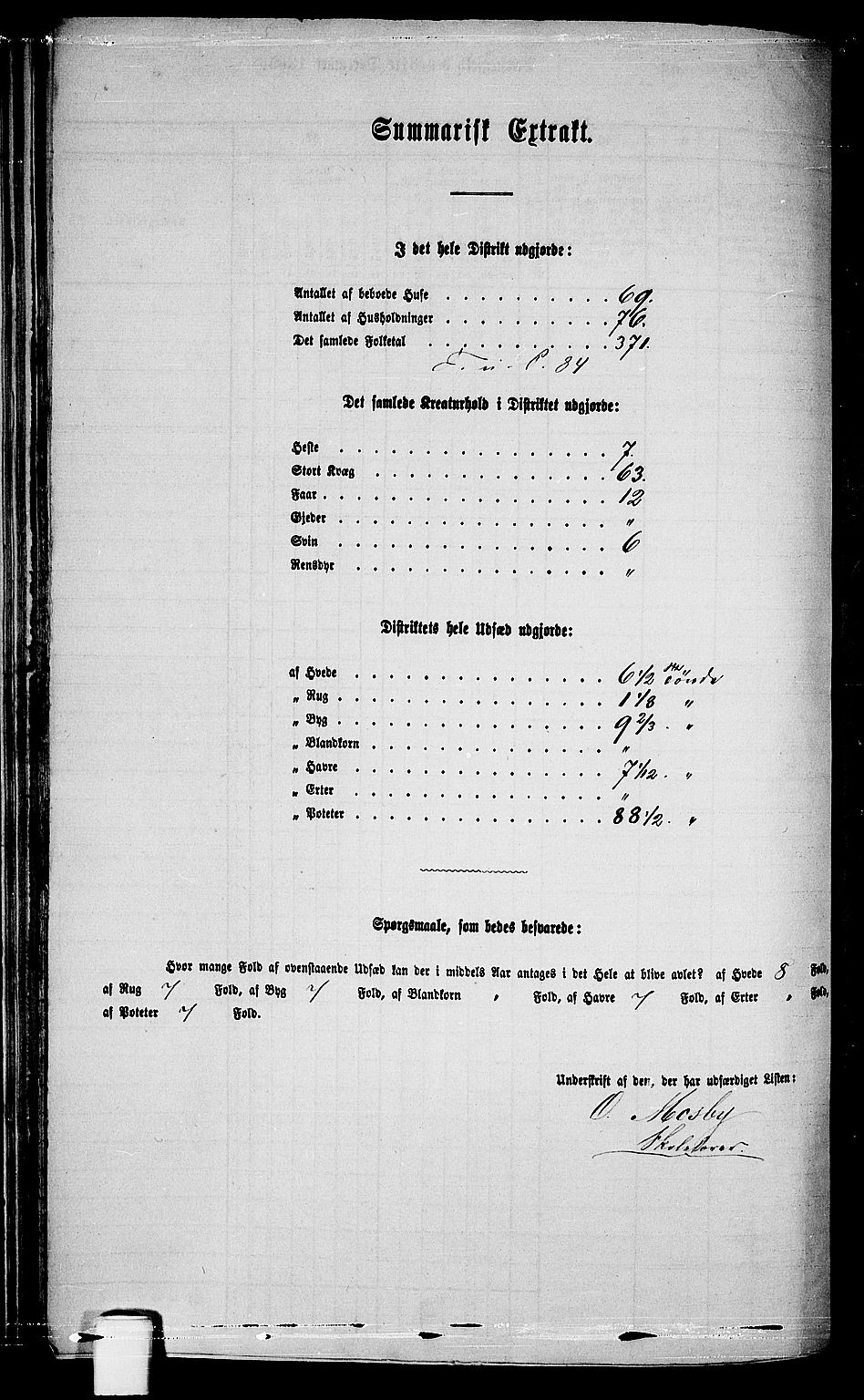 RA, Folketelling 1865 for 0920P Øyestad prestegjeld, 1865, s. 94