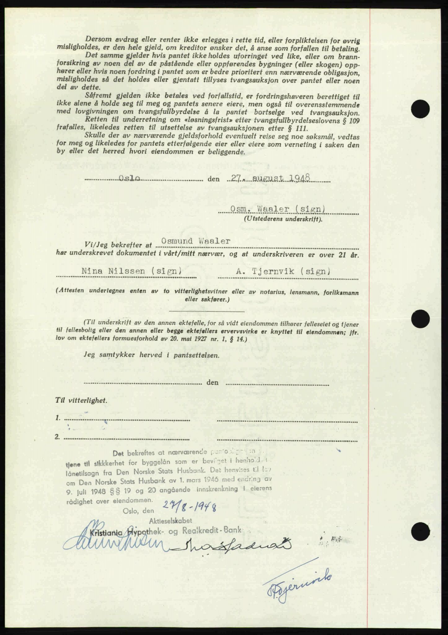 Follo sorenskriveri, SAO/A-10274/G/Ga/Gaa/L0085: Pantebok nr. I 85, 1948-1948, Dagboknr: 3072/1948