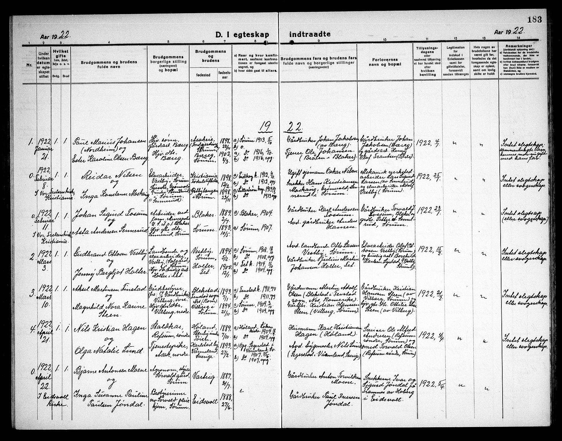 Sørum prestekontor Kirkebøker, AV/SAO-A-10303/G/Ga/L0008: Klokkerbok nr. I 8, 1917-1934, s. 183
