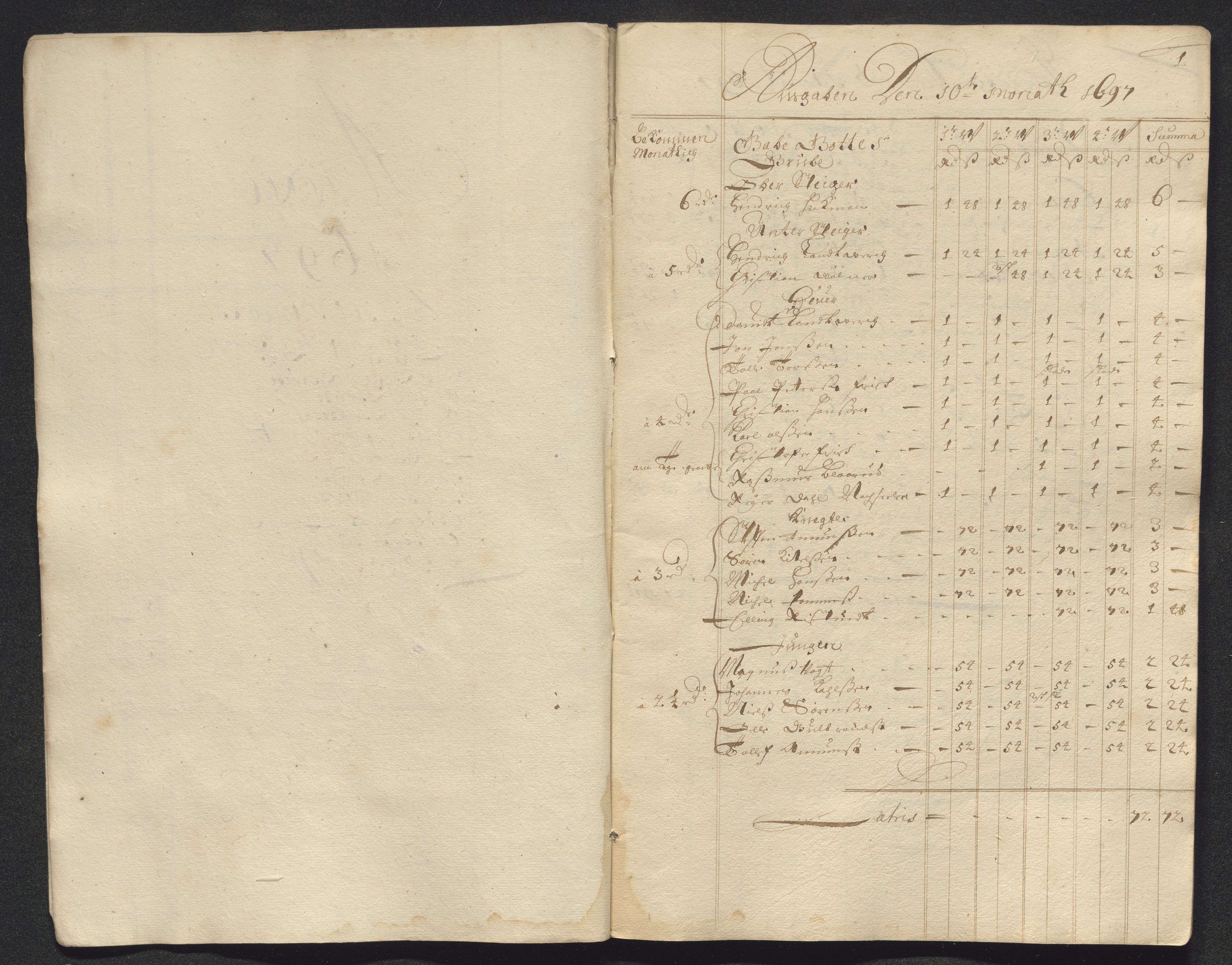 Kongsberg Sølvverk 1623-1816, AV/SAKO-EA-3135/001/D/Dc/Dcd/L0072: Utgiftsregnskap for gruver m.m., 1697, s. 529