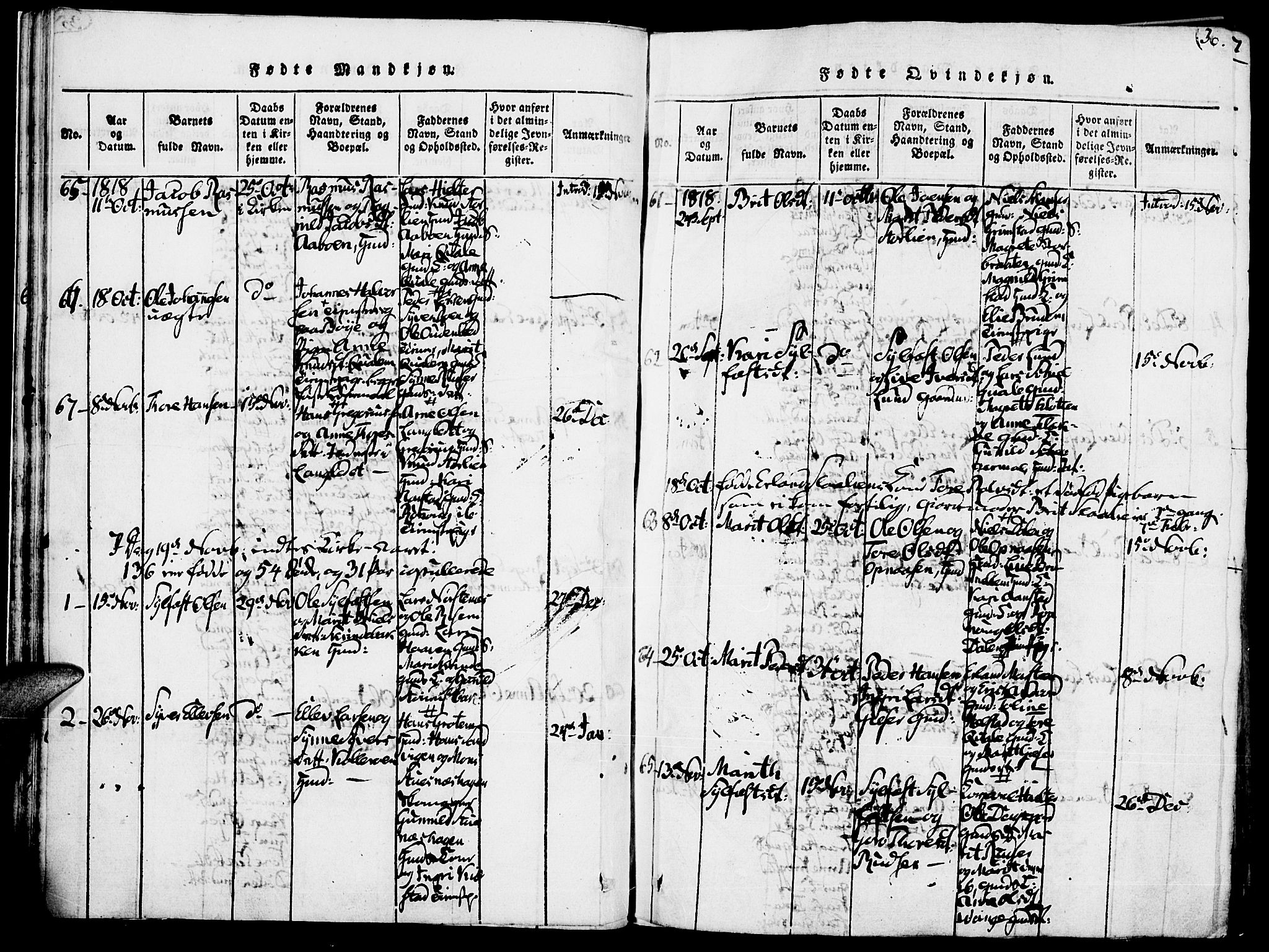 Lom prestekontor, AV/SAH-PREST-070/K/L0004: Ministerialbok nr. 4, 1815-1825, s. 36