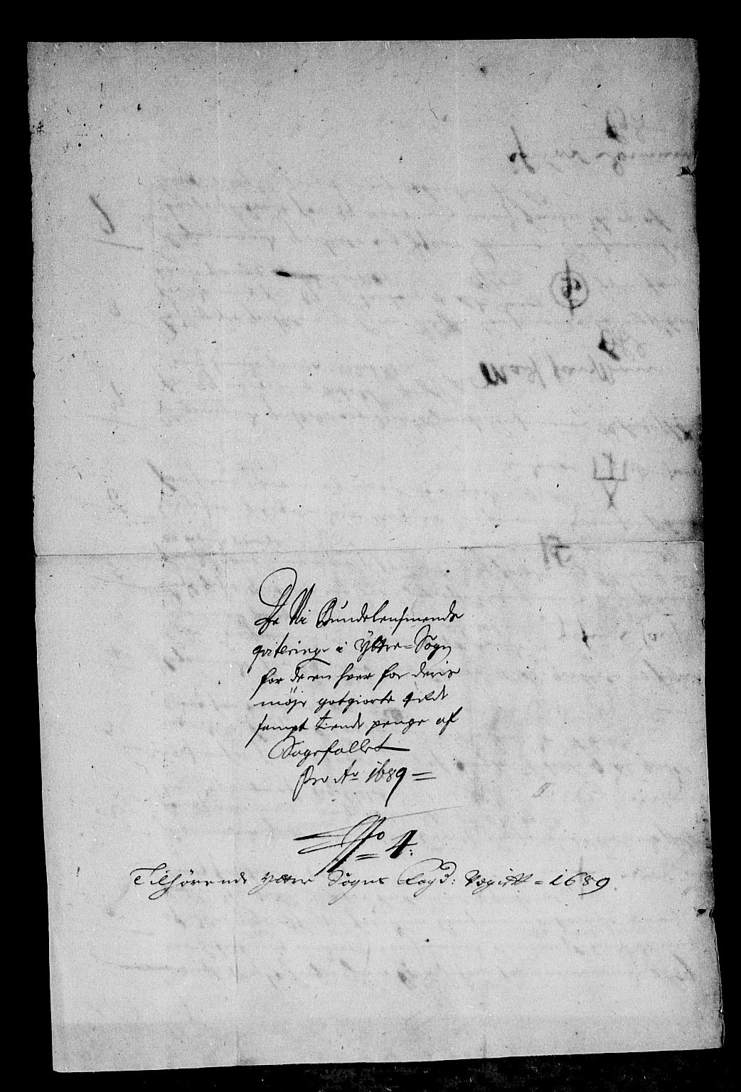 Rentekammeret inntil 1814, Reviderte regnskaper, Stiftamtstueregnskaper, Bergen stiftamt, AV/RA-EA-6043/R/Rc/L0091: Bergen stiftamt, 1689