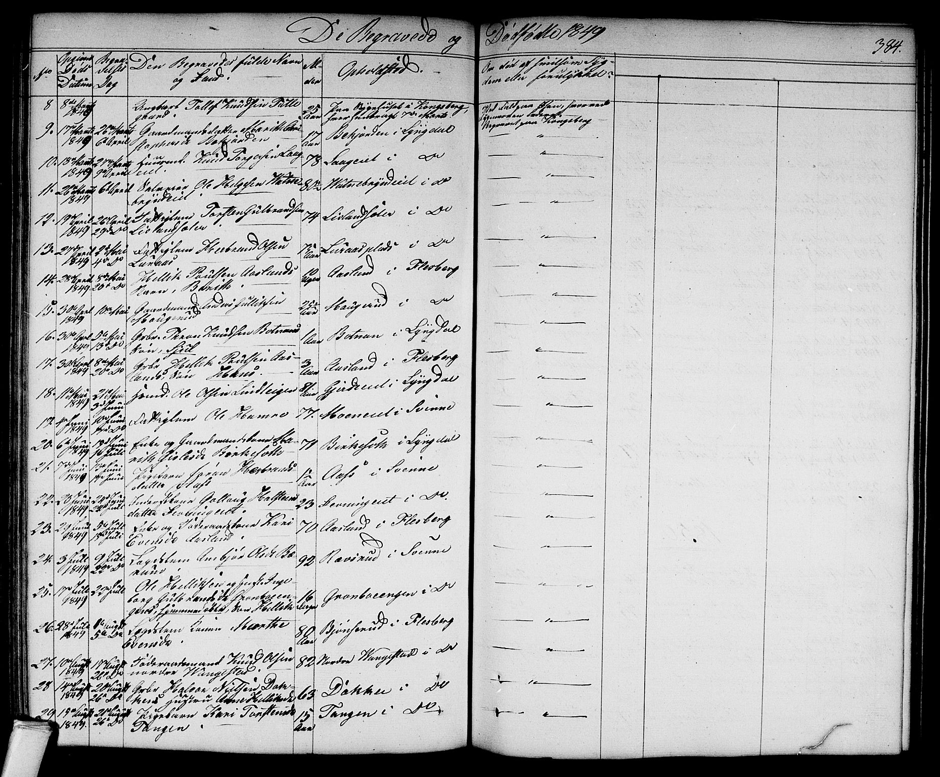 Flesberg kirkebøker, AV/SAKO-A-18/G/Ga/L0002: Klokkerbok nr. I 2, 1834-1860, s. 384