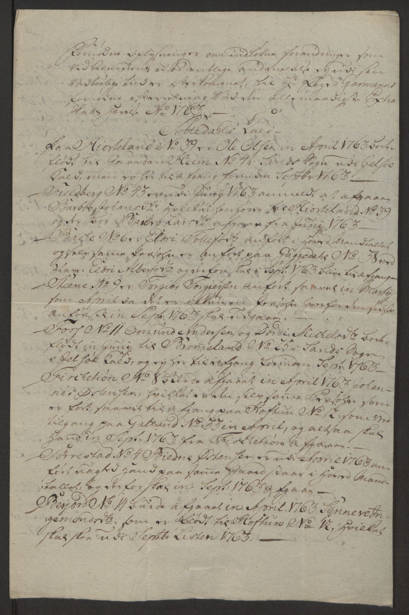 Rentekammeret inntil 1814, Reviderte regnskaper, Hovedkasseregnskaper, AV/RA-EA-4065/Rf/L0072b: Ekstraskatteregnskap, 1762, s. 173