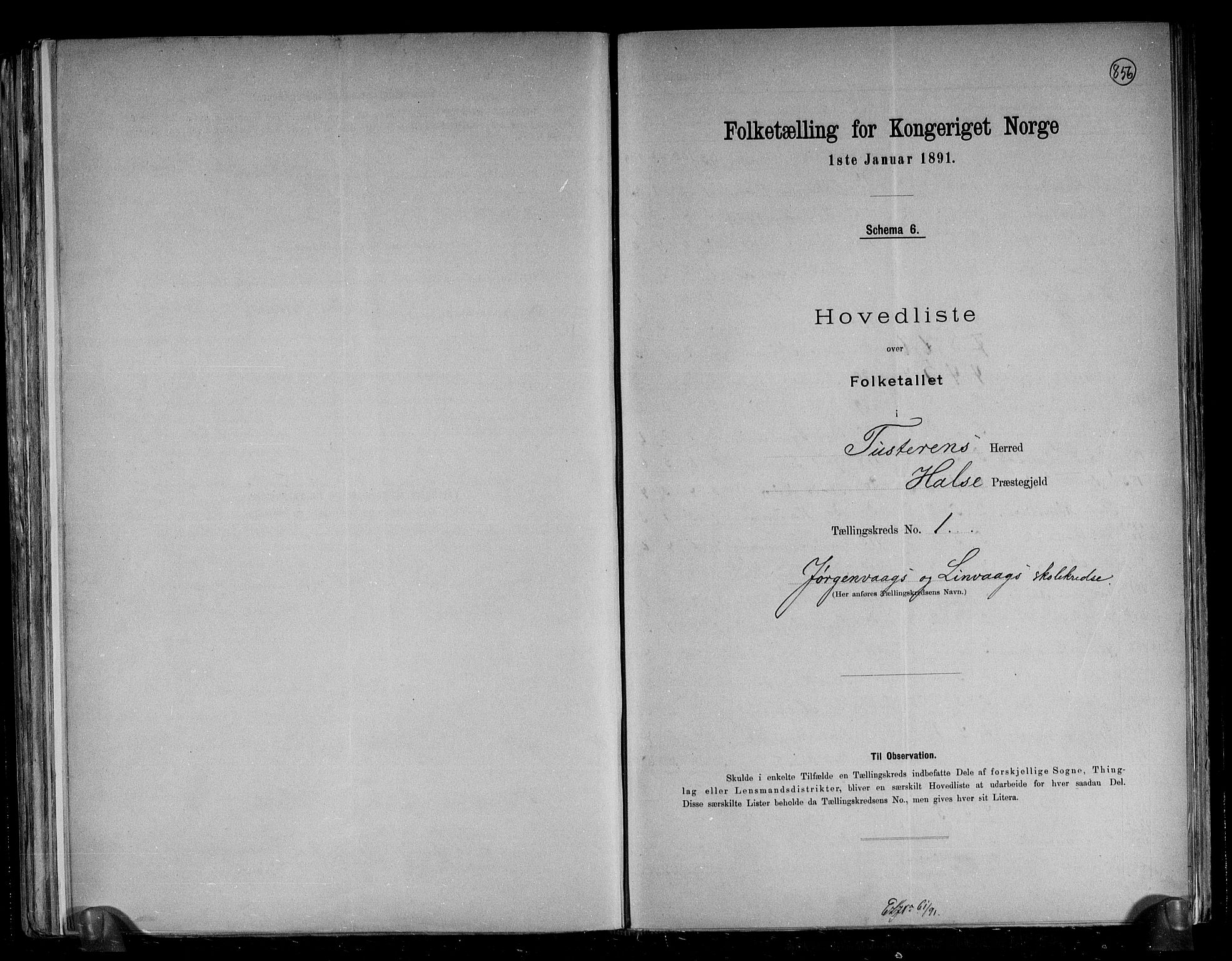 RA, Folketelling 1891 for 1572 Tustna herred, 1891, s. 6
