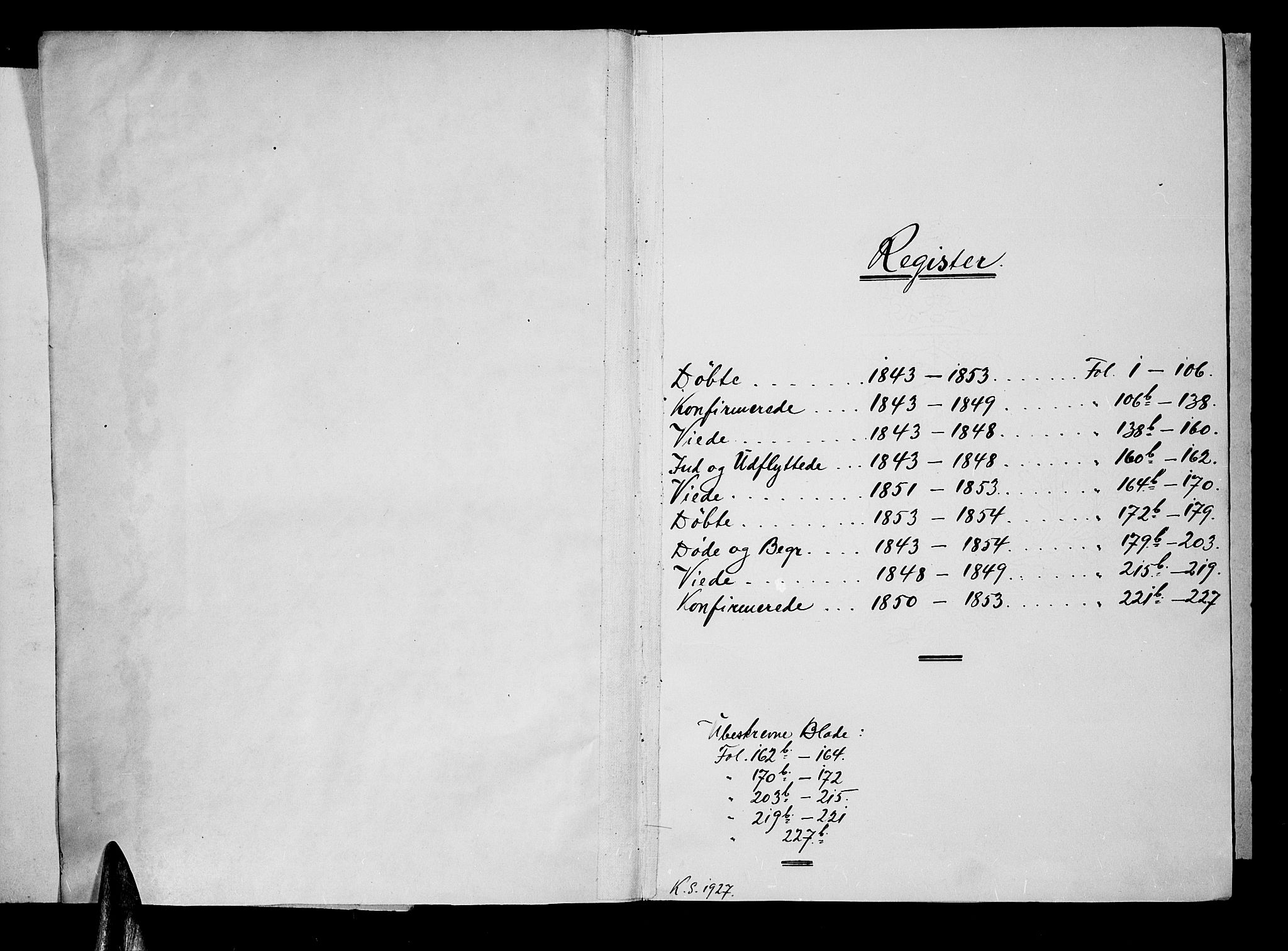 Øyestad sokneprestkontor, SAK/1111-0049/F/Fb/L0006: Klokkerbok nr. B 6, 1843-1854