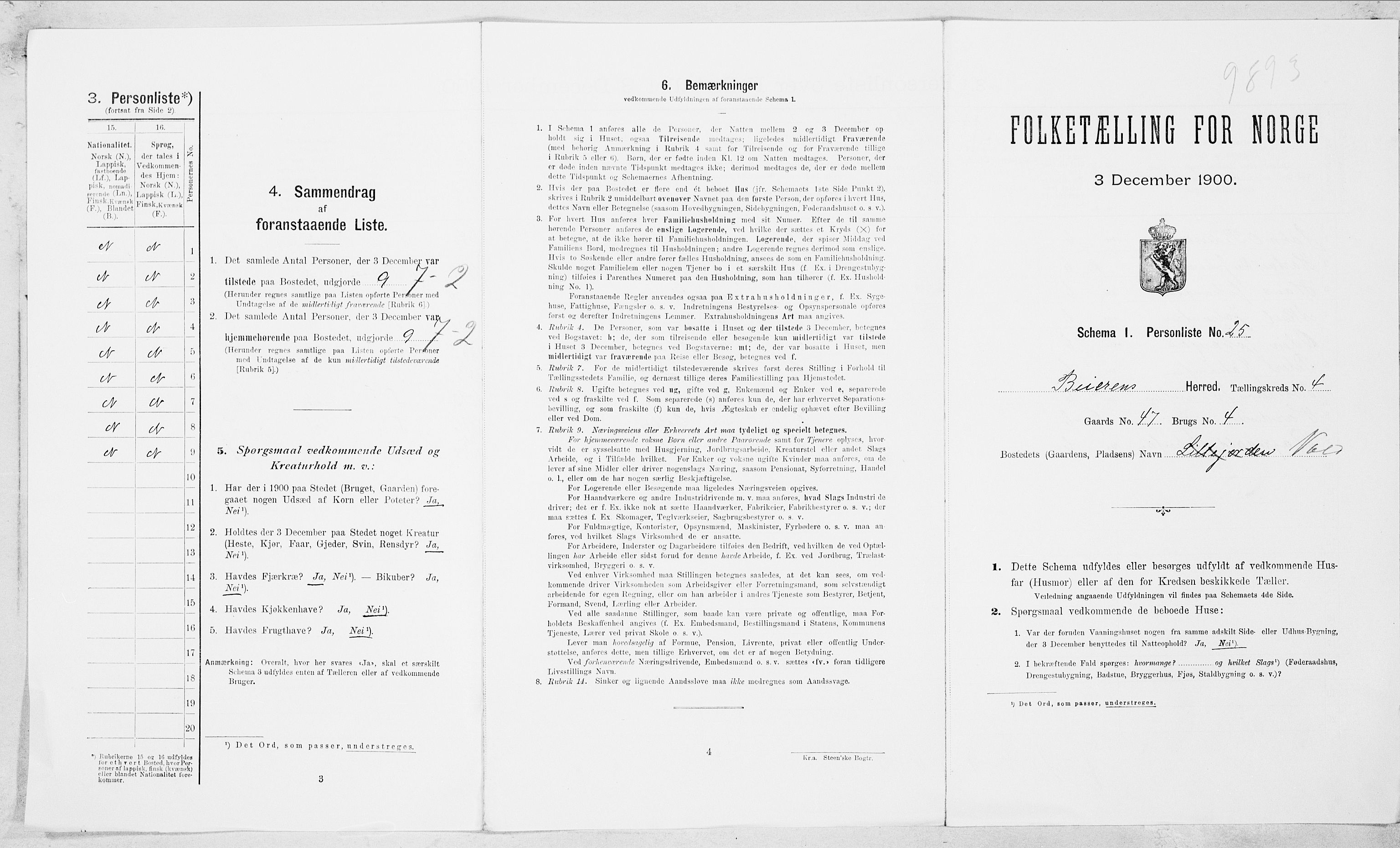 SAT, Folketelling 1900 for 1839 Beiarn herred, 1900, s. 228
