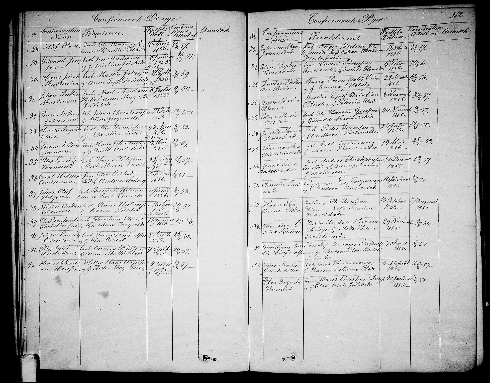 Larvik kirkebøker, AV/SAKO-A-352/G/Ga/L0003b: Klokkerbok nr. I 3B, 1830-1870, s. 362