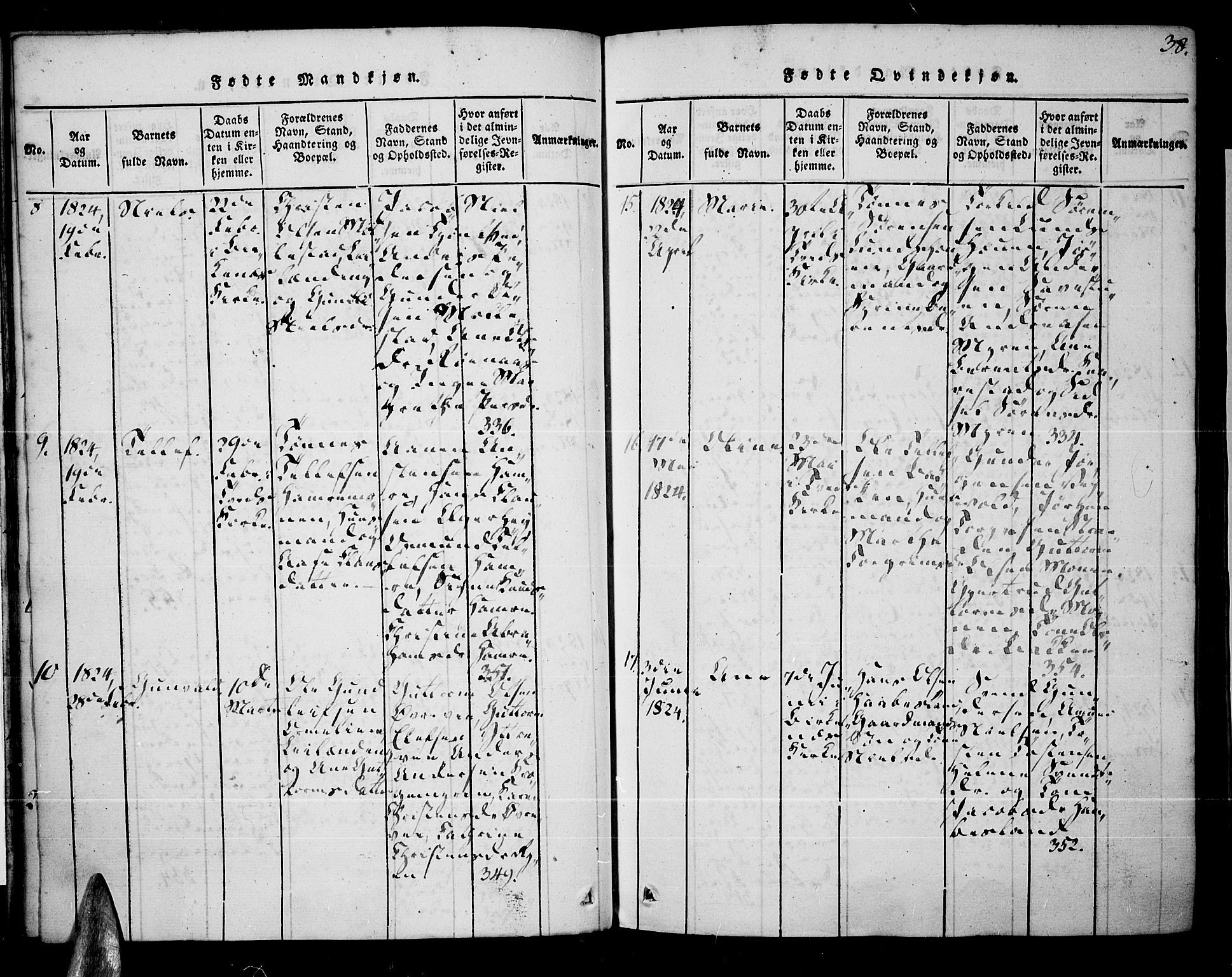 Tveit sokneprestkontor, AV/SAK-1111-0043/F/Fa/L0002: Ministerialbok nr. A 2, 1820-1830, s. 38