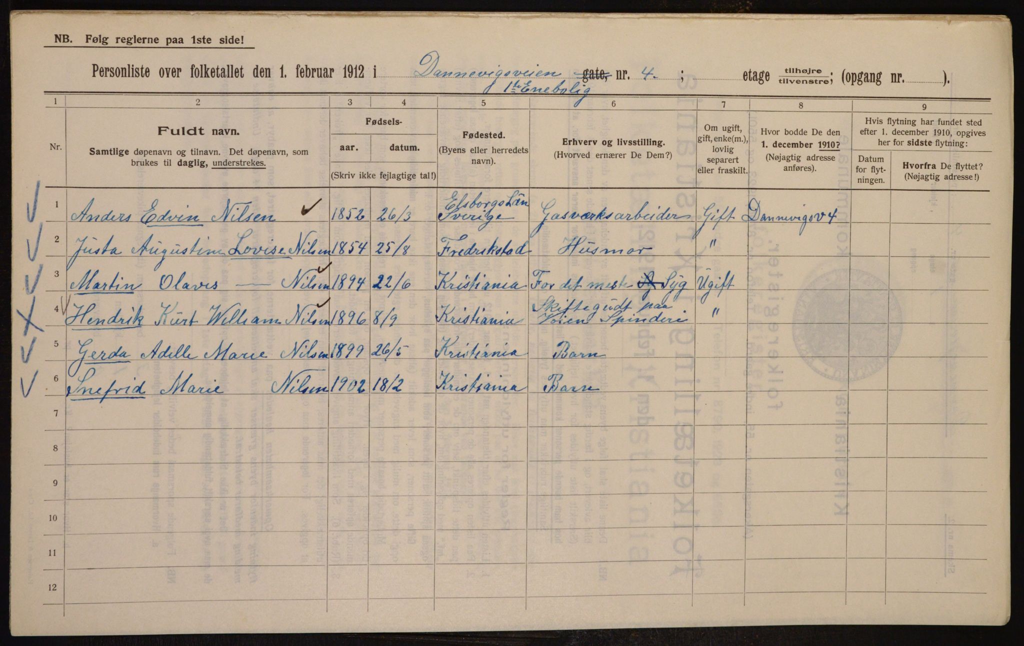 OBA, Kommunal folketelling 1.2.1912 for Kristiania, 1912, s. 14979