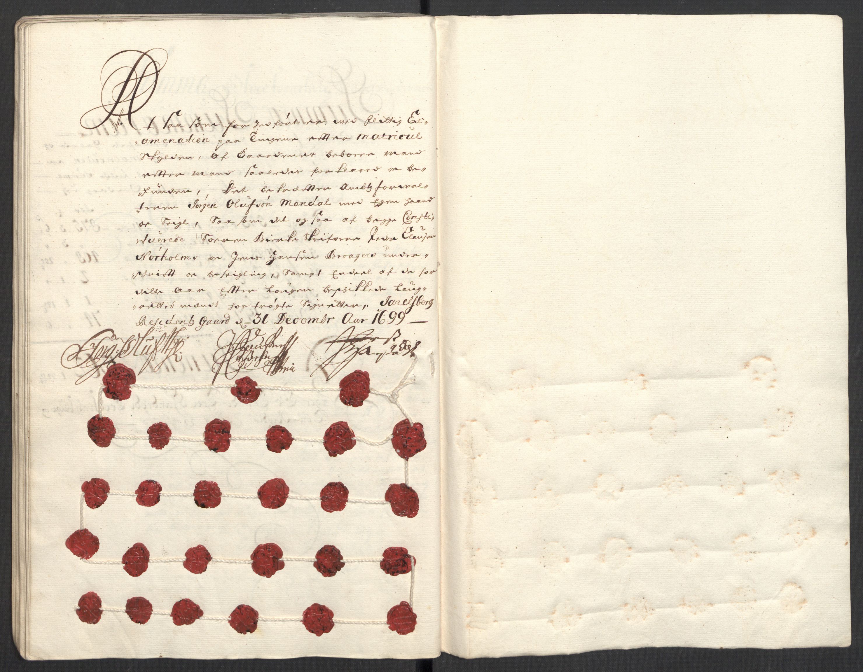 Rentekammeret inntil 1814, Reviderte regnskaper, Fogderegnskap, AV/RA-EA-4092/R32/L1868: Fogderegnskap Jarlsberg grevskap, 1697-1699, s. 359