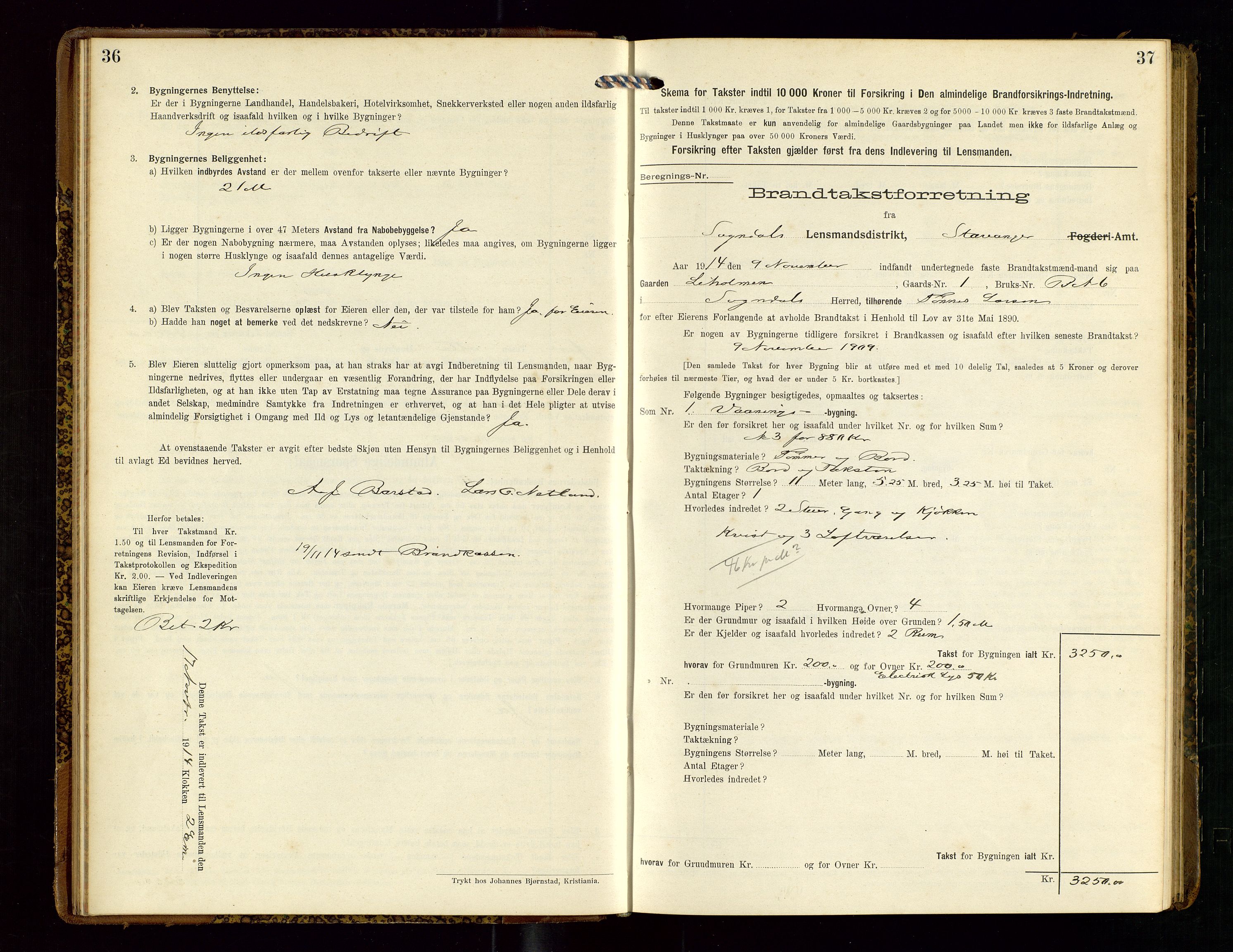 Sokndal lensmannskontor, AV/SAST-A-100417/Gob/L0003: "Brandtakst-Protokol", 1914-1917, s. 36-37