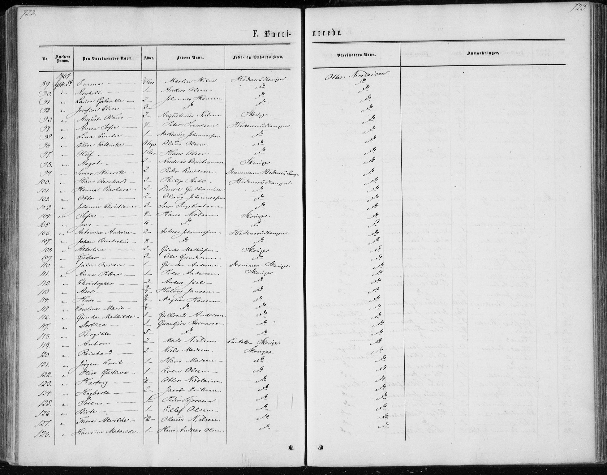 Skoger kirkebøker, AV/SAKO-A-59/F/Fa/L0004: Ministerialbok nr. I 4, 1862-1872, s. 722-723