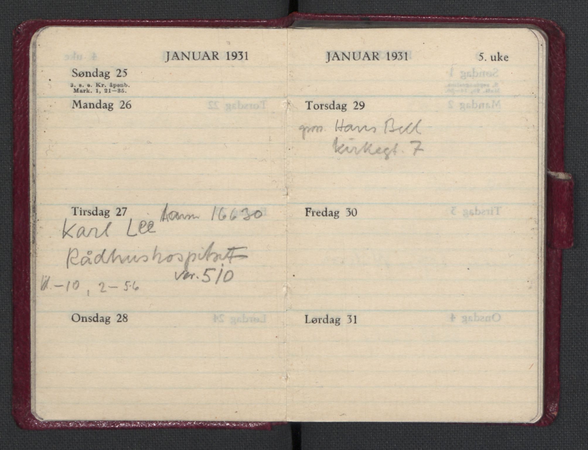 Quisling, Vidkun, AV/RA-PA-0750/H/L0001: 7. sanser (lommealmanakker) med Quislings egenhendige innførsler - 22 stk. i skinnmappe, 1922-1944, s. 608