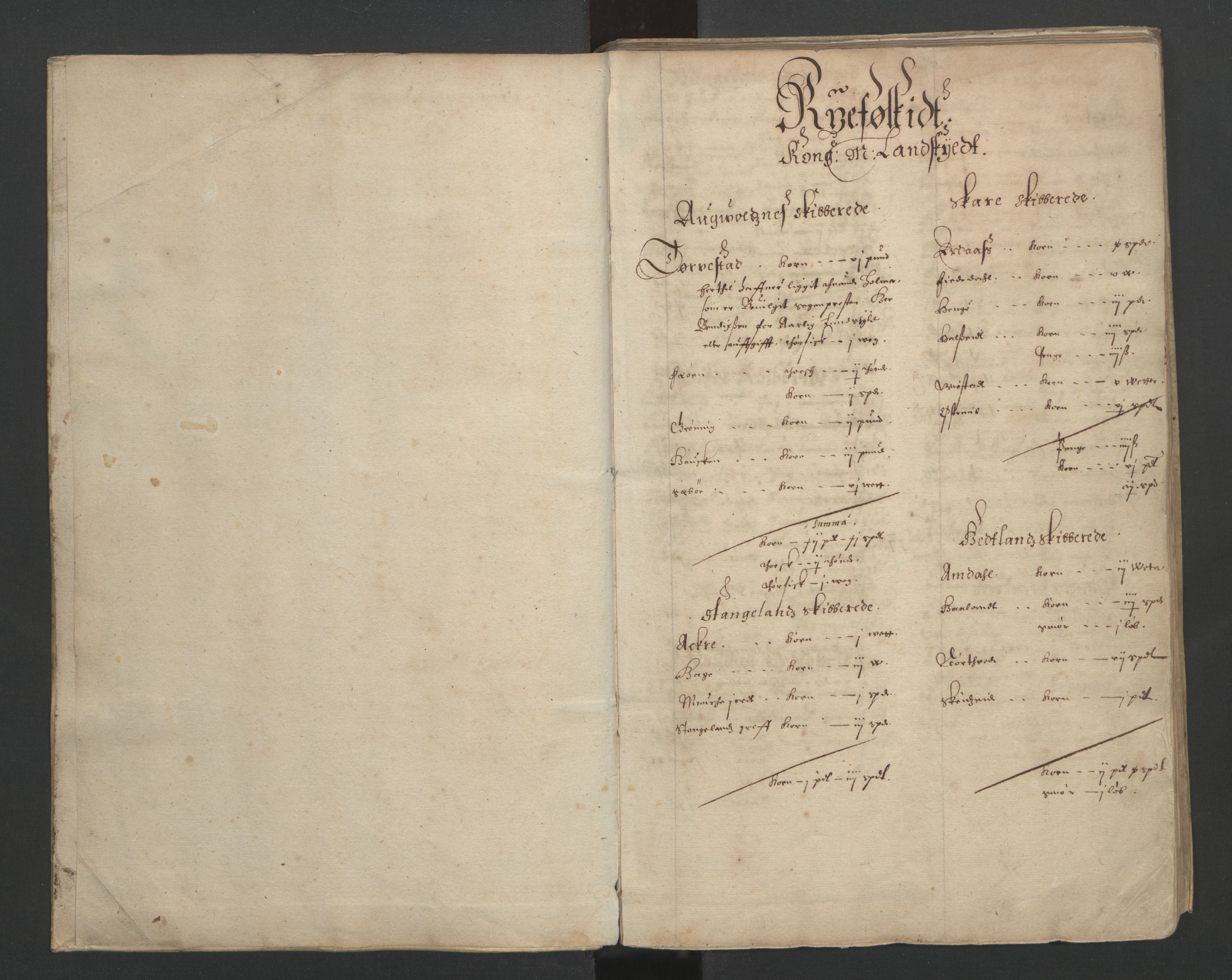 Rentekammeret inntil 1814, Realistisk ordnet avdeling, RA/EA-4070/L/L0023/0002: Stavanger lagdømme: / [B]: Kronens jordebok., 1661, s. 1a