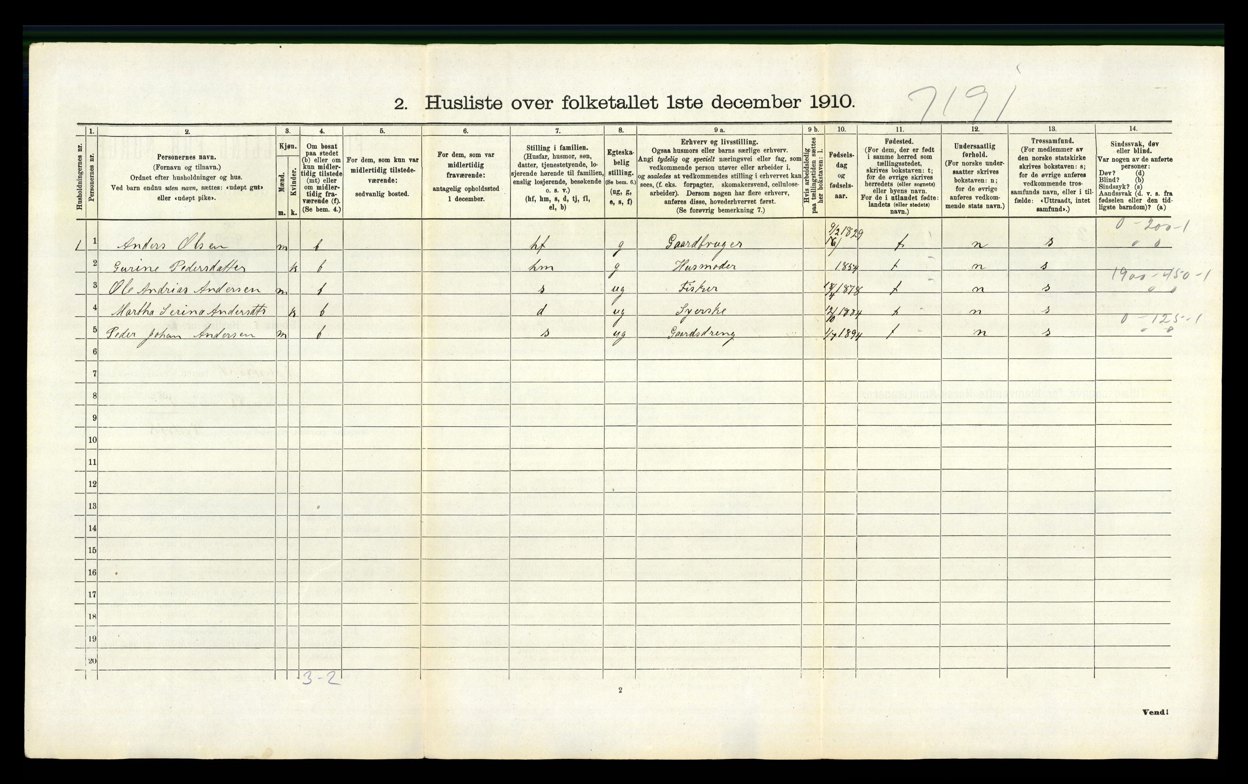 RA, Folketelling 1910 for 1217 Valestrand herred, 1910, s. 295