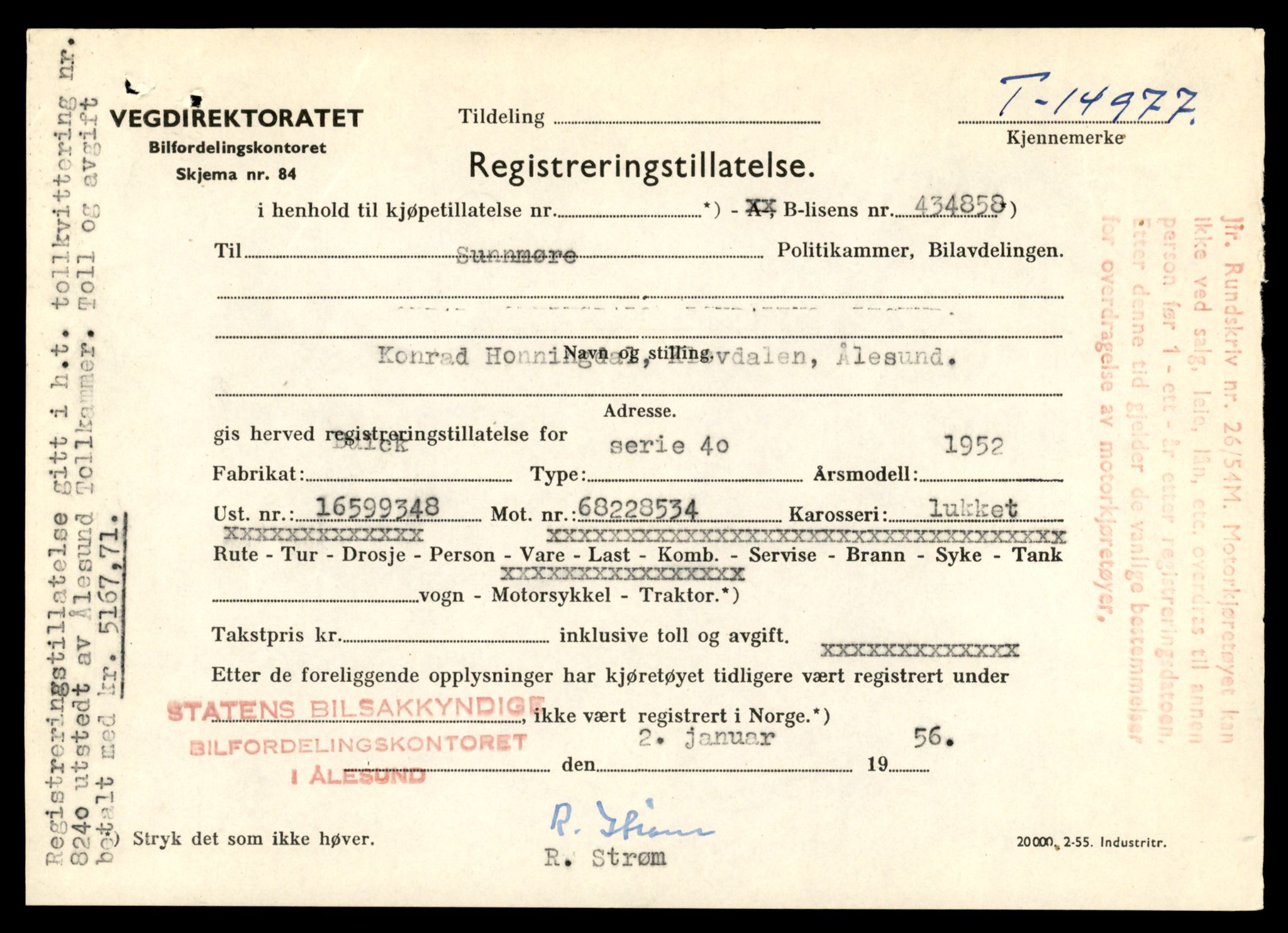 Møre og Romsdal vegkontor - Ålesund trafikkstasjon, AV/SAT-A-4099/F/Fe/L0049: Registreringskort for kjøretøy T 14864 - T 18613, 1927-1998, s. 2685