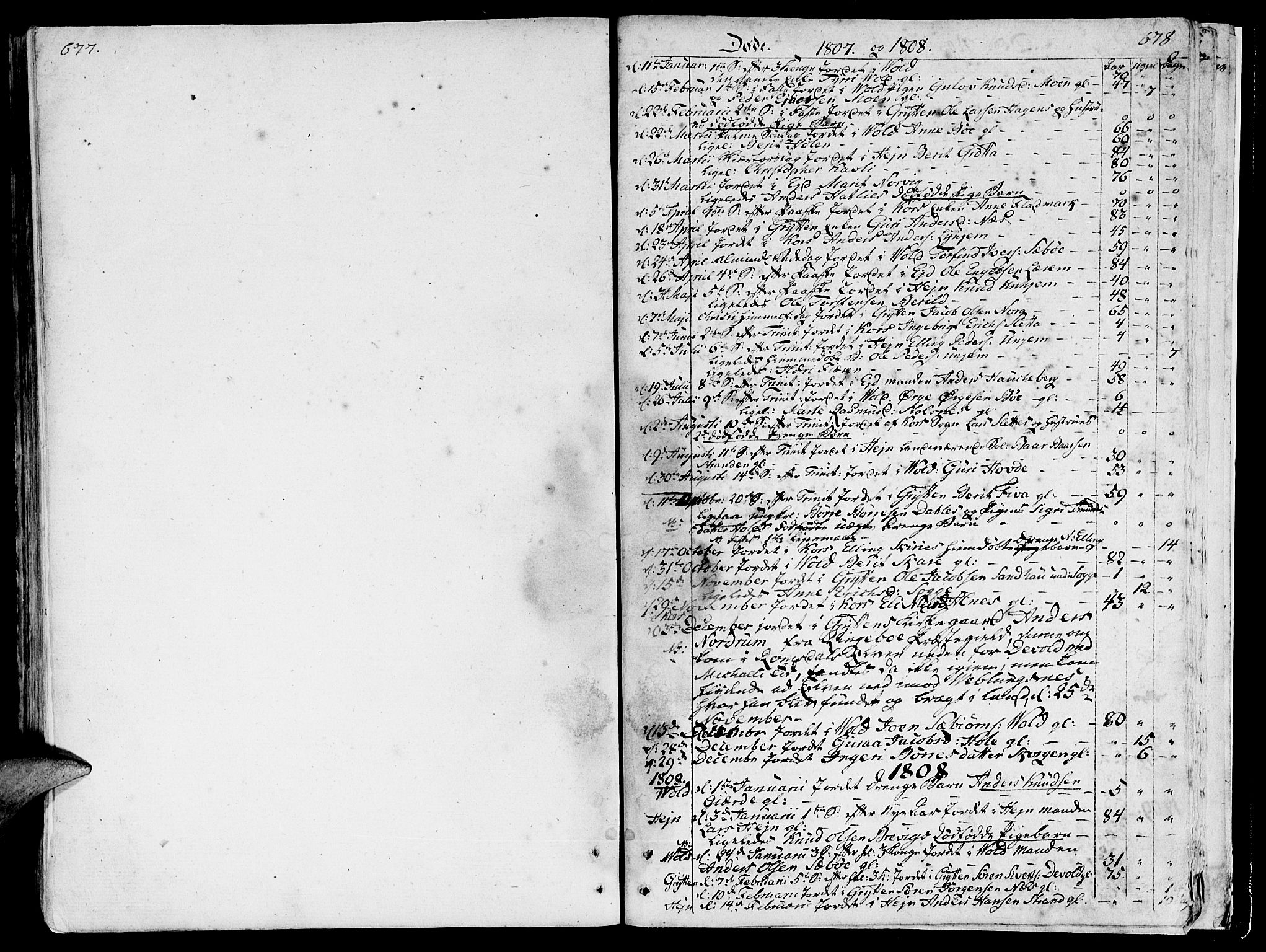 Ministerialprotokoller, klokkerbøker og fødselsregistre - Møre og Romsdal, AV/SAT-A-1454/544/L0570: Ministerialbok nr. 544A03, 1807-1817, s. 677-678