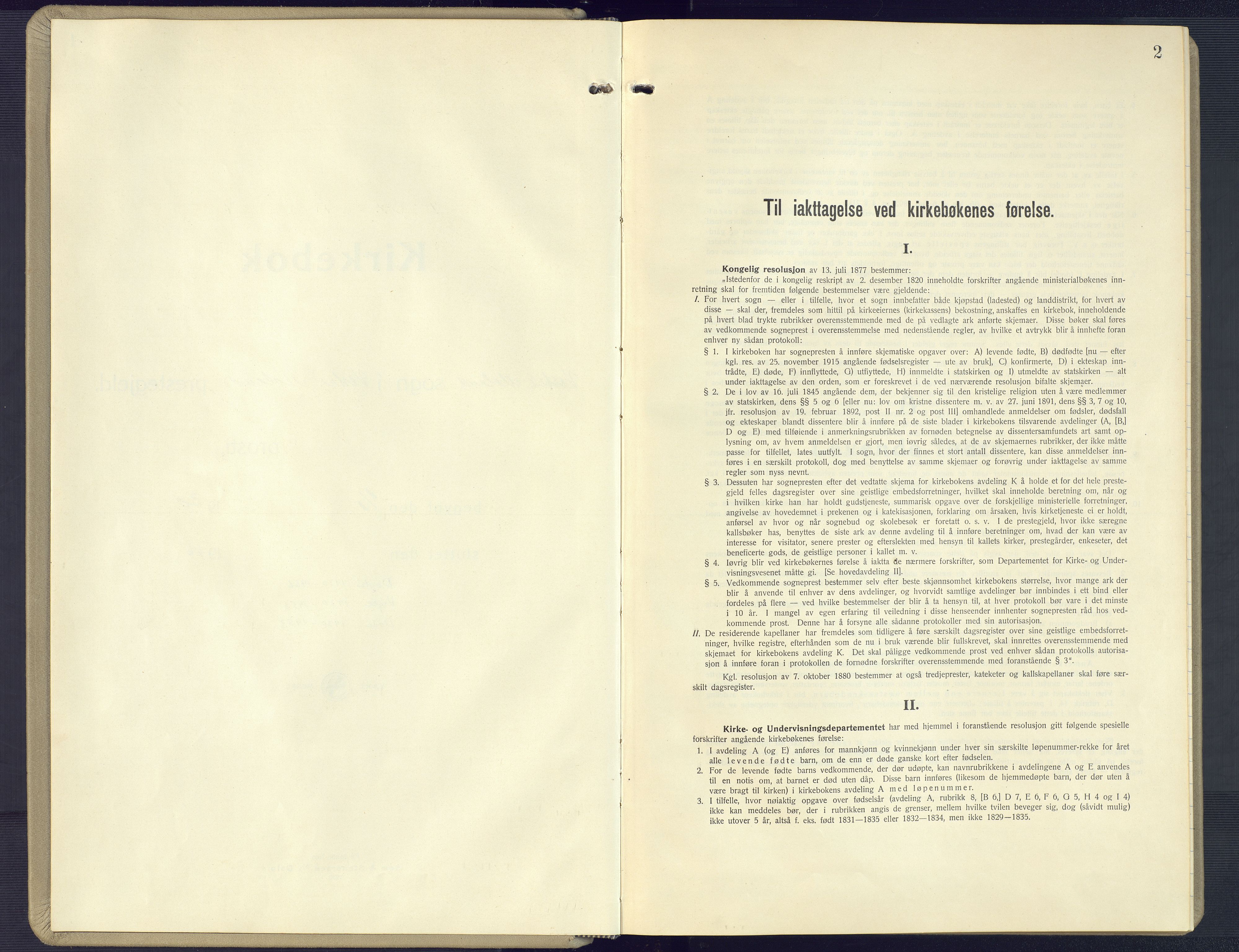 Vestre Moland sokneprestkontor, SAK/1111-0046/F/Fb/Fbb/L0008: Klokkerbok nr. B 8, 1930-1966, s. 2
