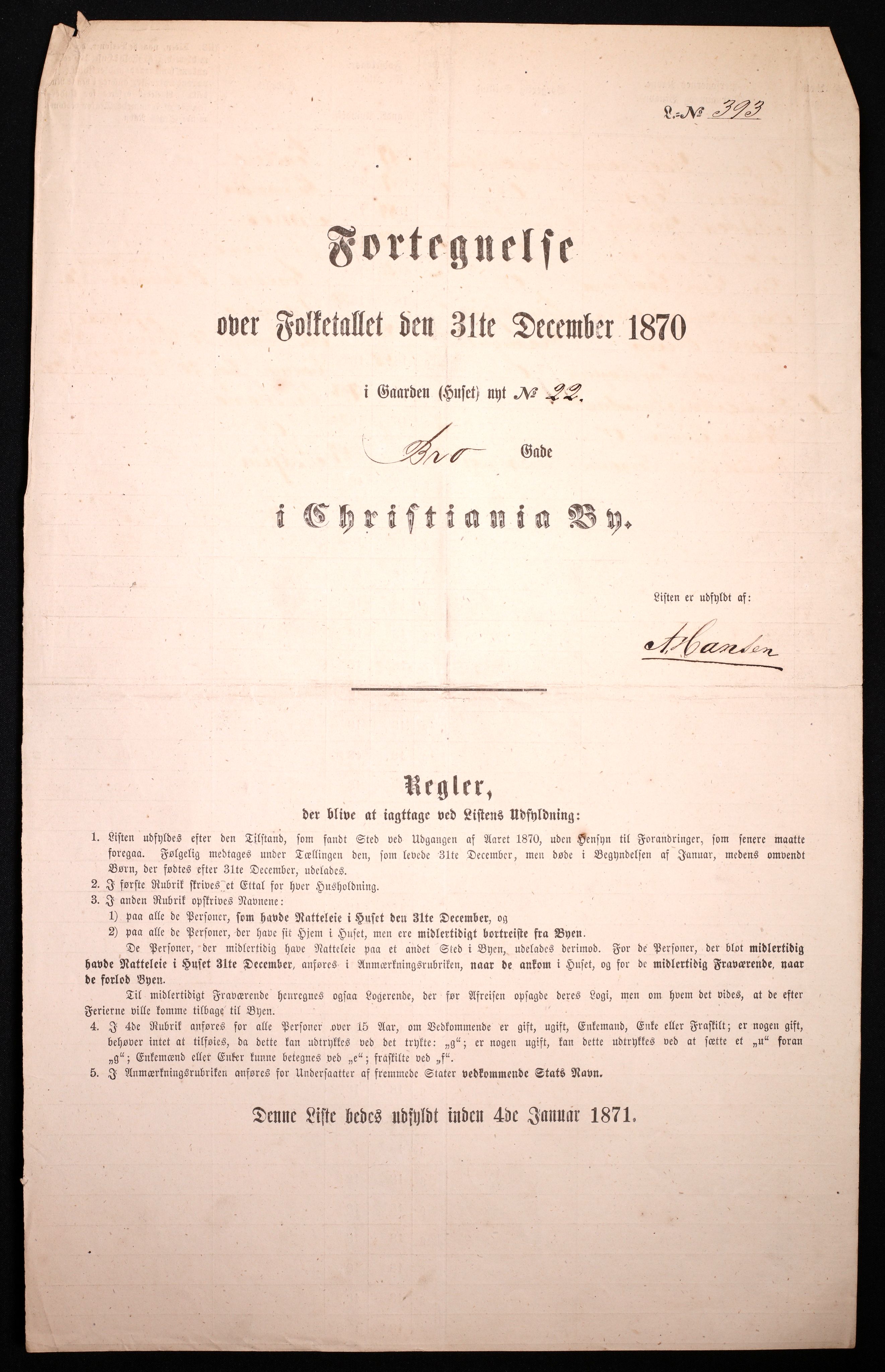 RA, Folketelling 1870 for 0301 Kristiania kjøpstad, 1870, s. 500