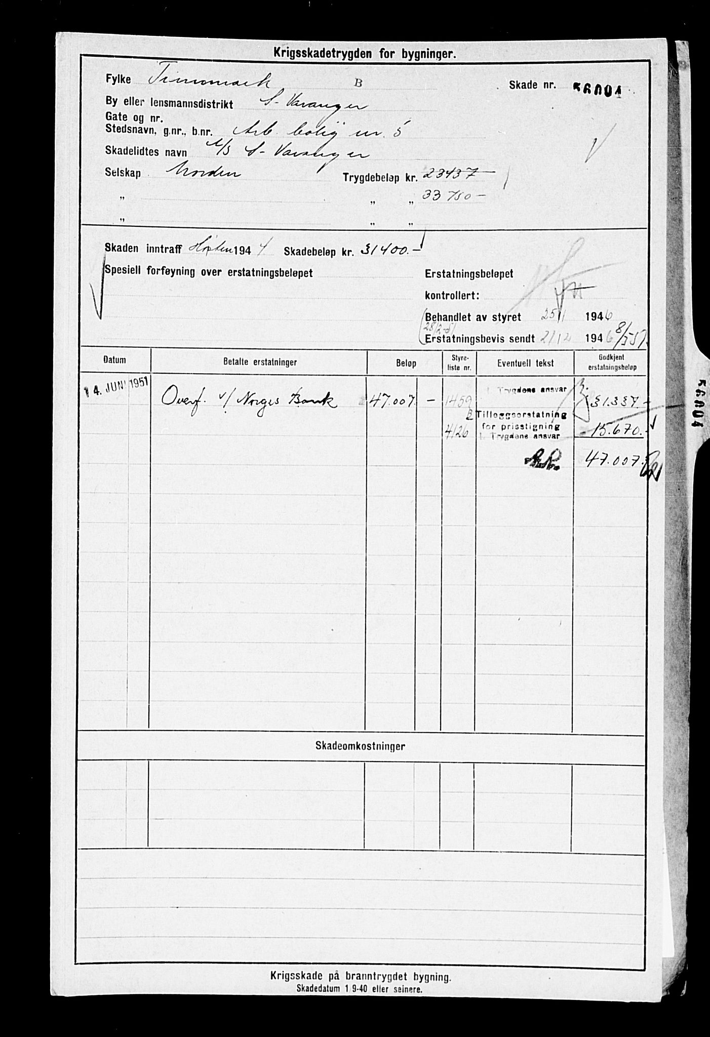 Krigsskadetrygdene for bygninger og løsøre, AV/RA-S-1548/V/L0014: --, 1940-1945, s. 72