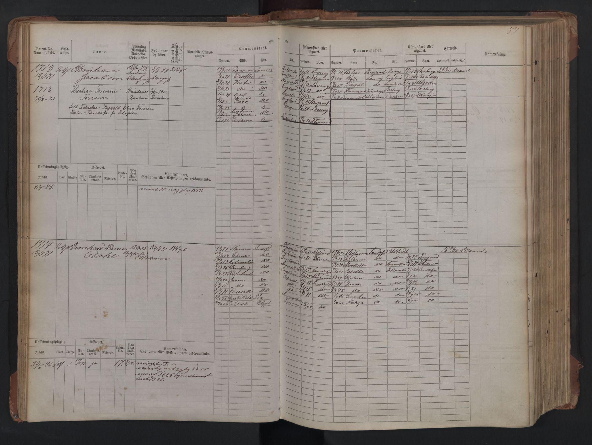 Larvik innrulleringskontor, AV/SAKO-A-787/F/Fc/L0005: Hovedrulle, 1868, s. 57