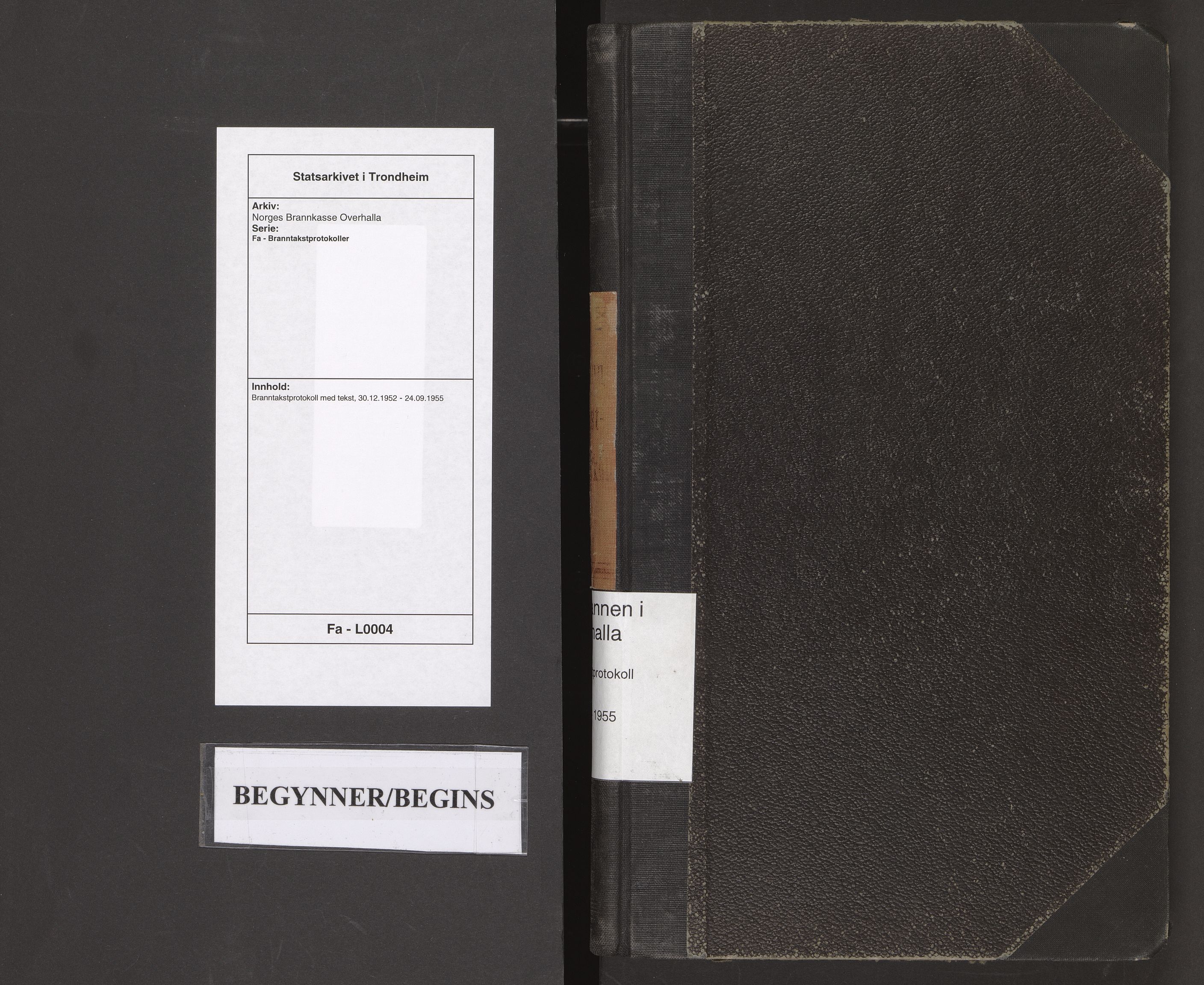 Norges Brannkasse Overhalla, AV/SAT-A-5556/Fa/L0004: Branntakstprotokoll med tekst, 1952-1955