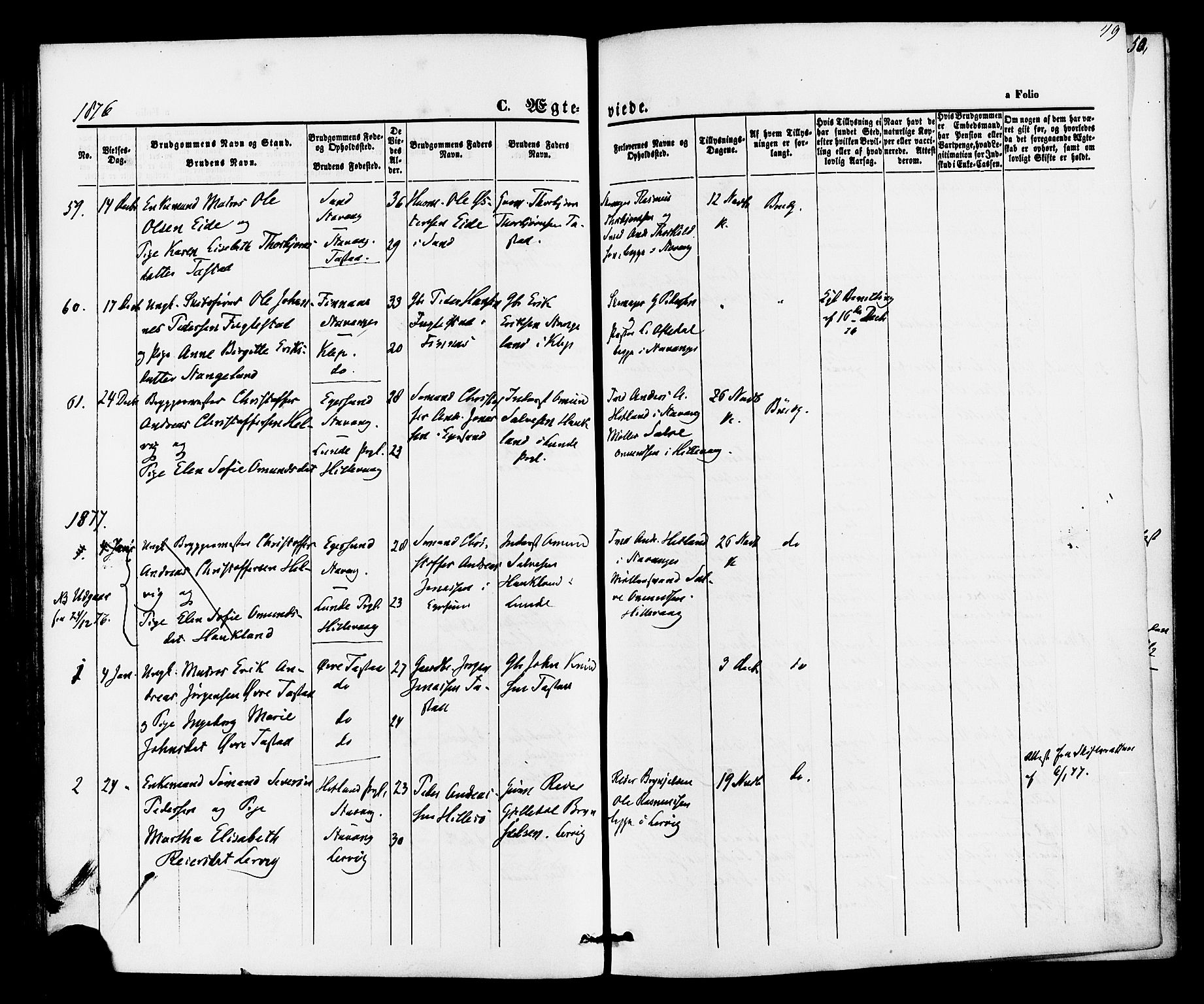 Hetland sokneprestkontor, SAST/A-101826/30/30BA/L0005: Ministerialbok nr. A 5, 1869-1884, s. 49