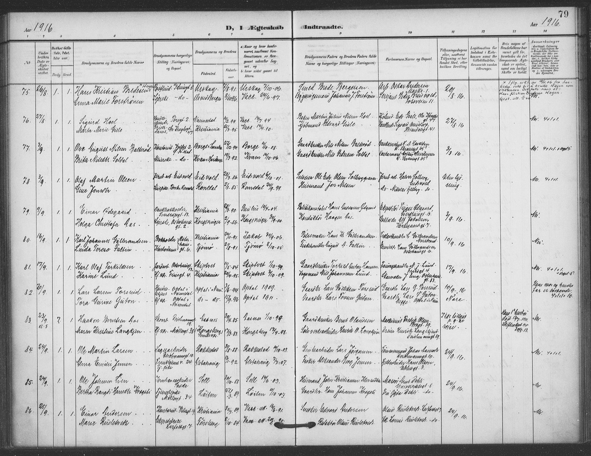 Jakob prestekontor Kirkebøker, AV/SAO-A-10850/F/Fa/L0010: Ministerialbok nr. 10, 1908-1922, s. 79