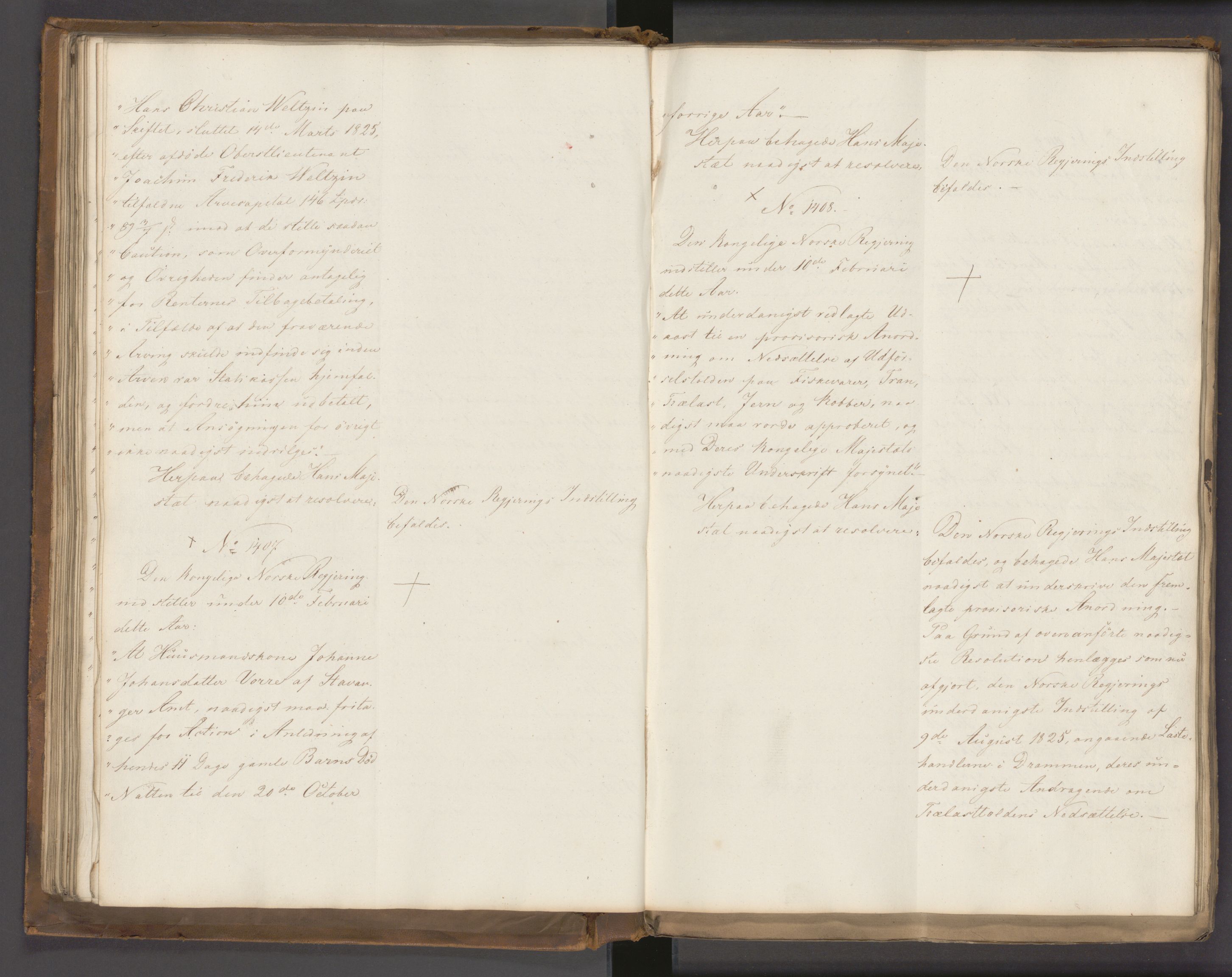 Statsrådssekretariatet, AV/RA-S-1001/A/Ab/L0022: Kgl. res. nr. 1210-1721, 1. halvår, 1826