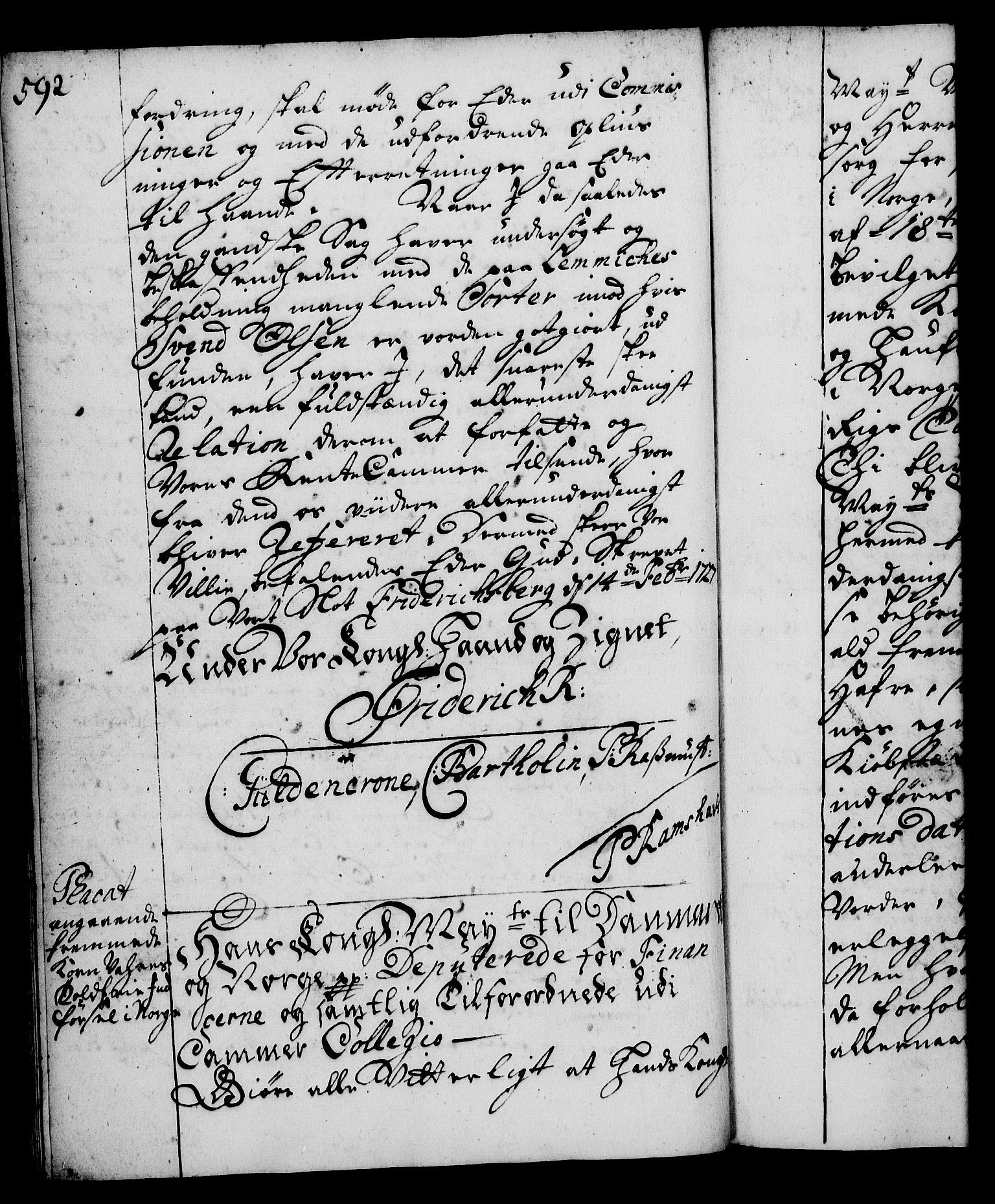 Rentekammeret, Kammerkanselliet, AV/RA-EA-3111/G/Gg/Gga/L0002: Norsk ekspedisjonsprotokoll med register (merket RK 53.2), 1723-1727, s. 592