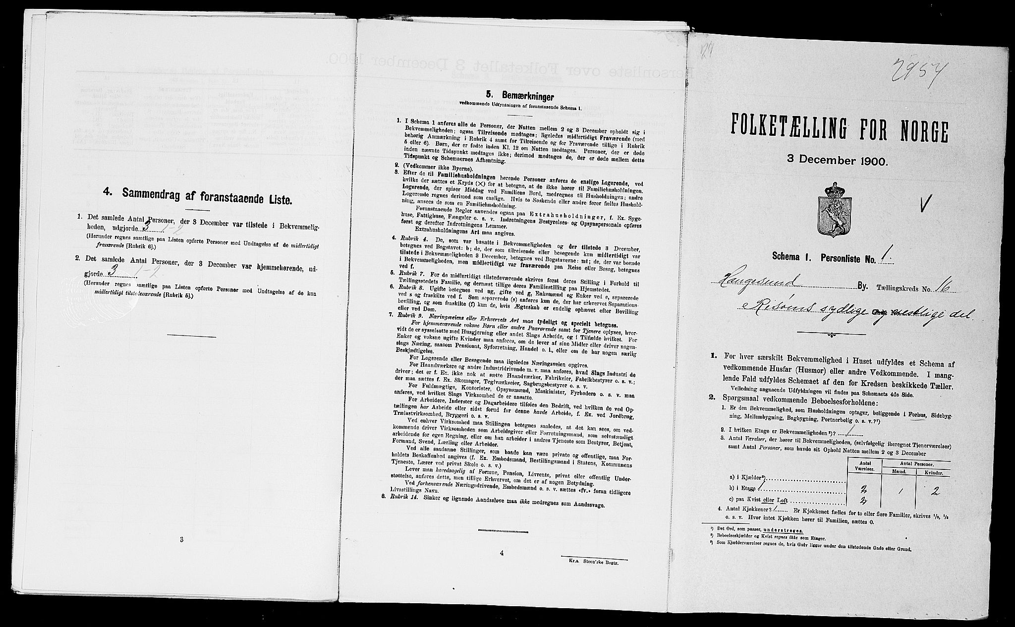 SAST, Folketelling 1900 for 1106 Haugesund kjøpstad, 1900, s. 2858